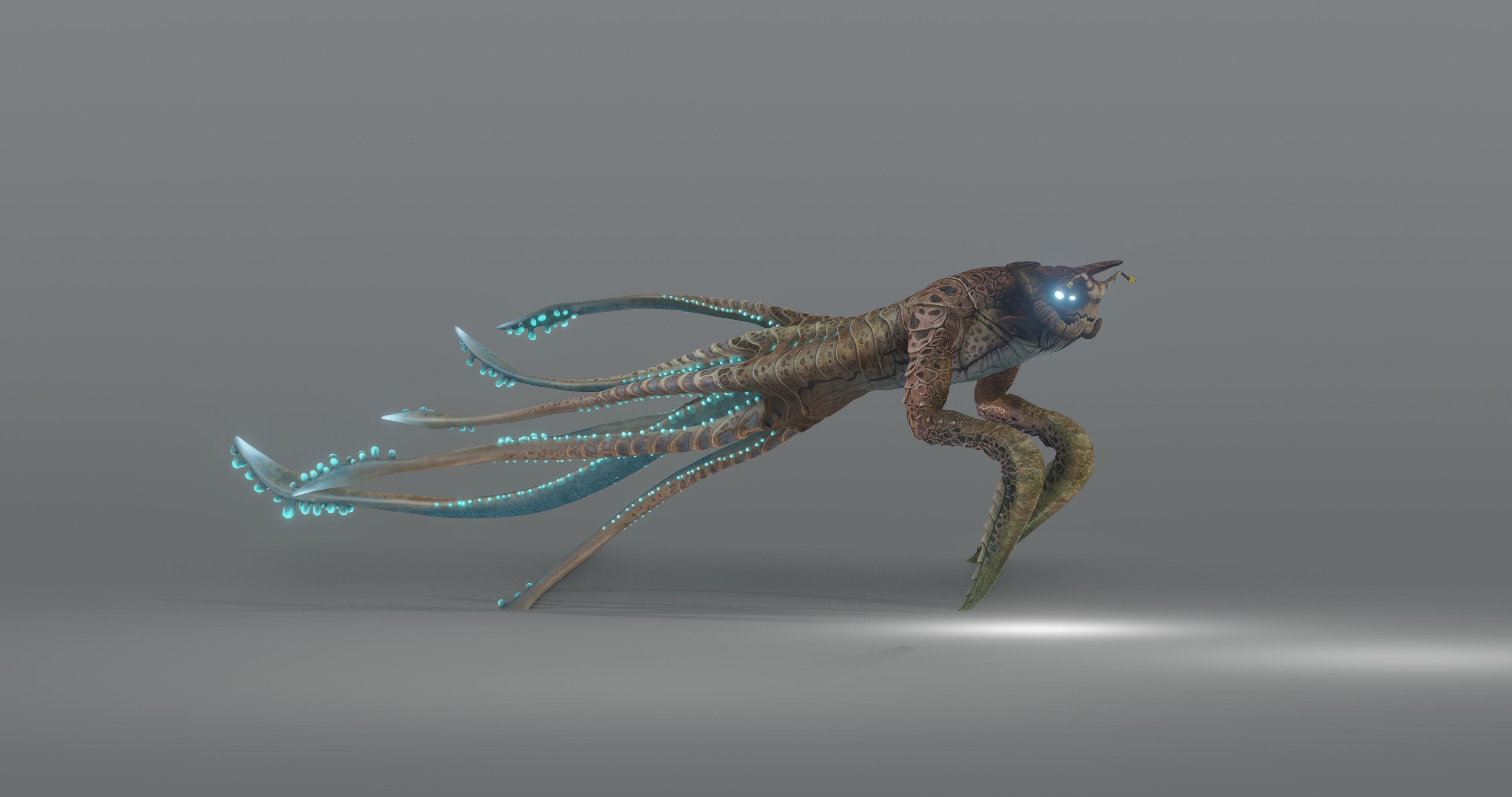 Squidking Monster - rigged Low-poly 3D model_2