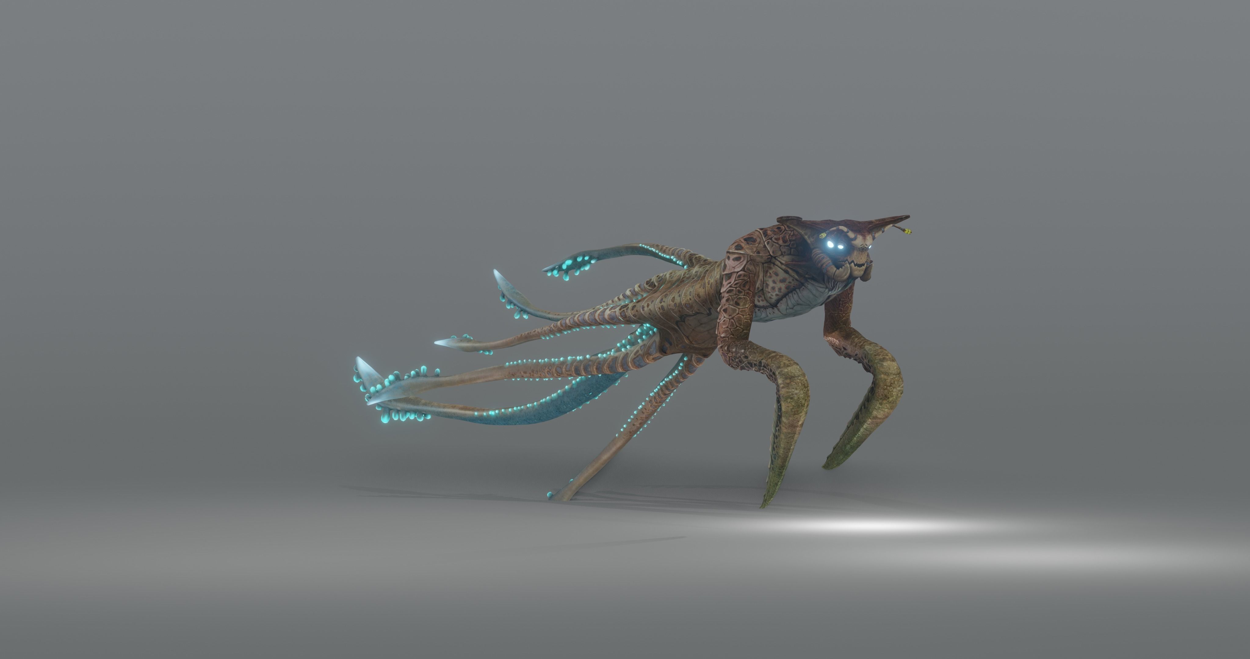 Squidking Monster - rigged Low-poly 3D model_14