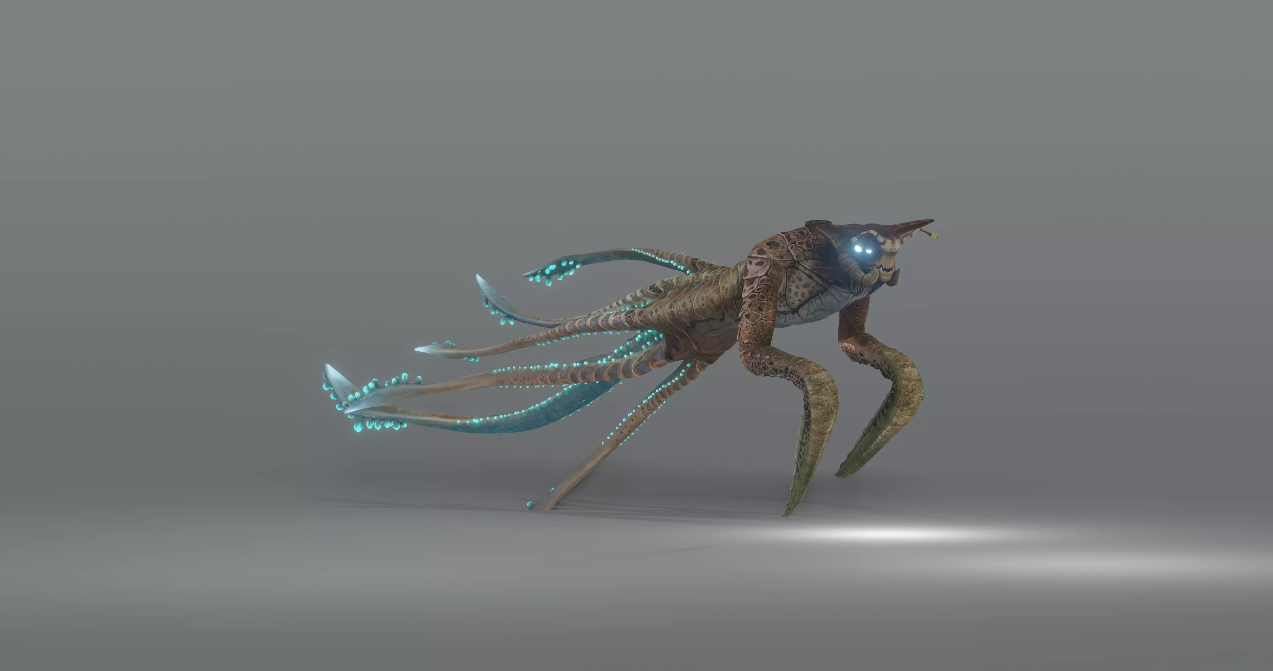 Squidking Monster - rigged Low-poly 3D model_0