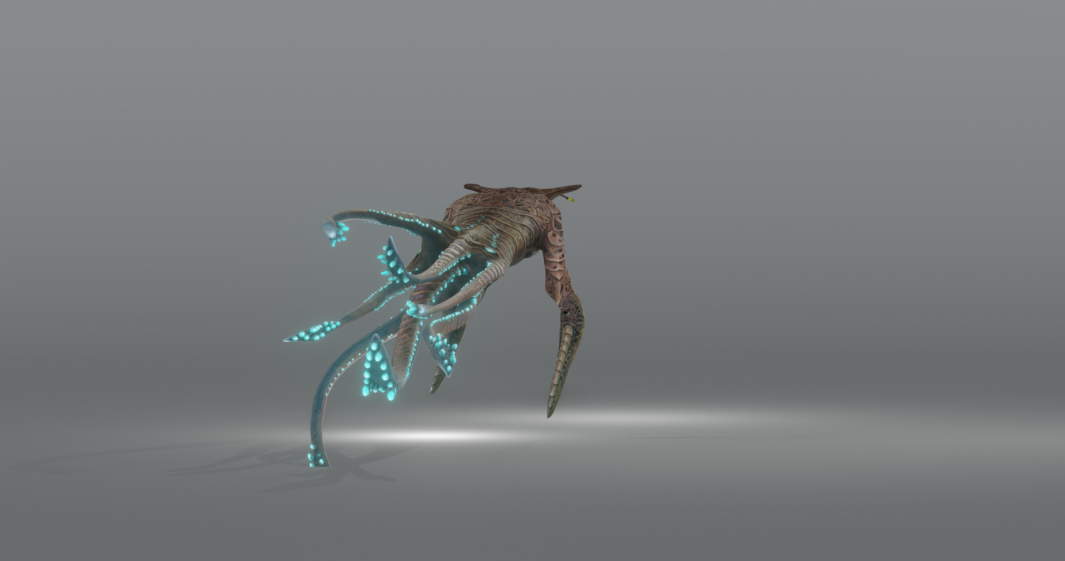 Squidking Monster - rigged Low-poly 3D model_6