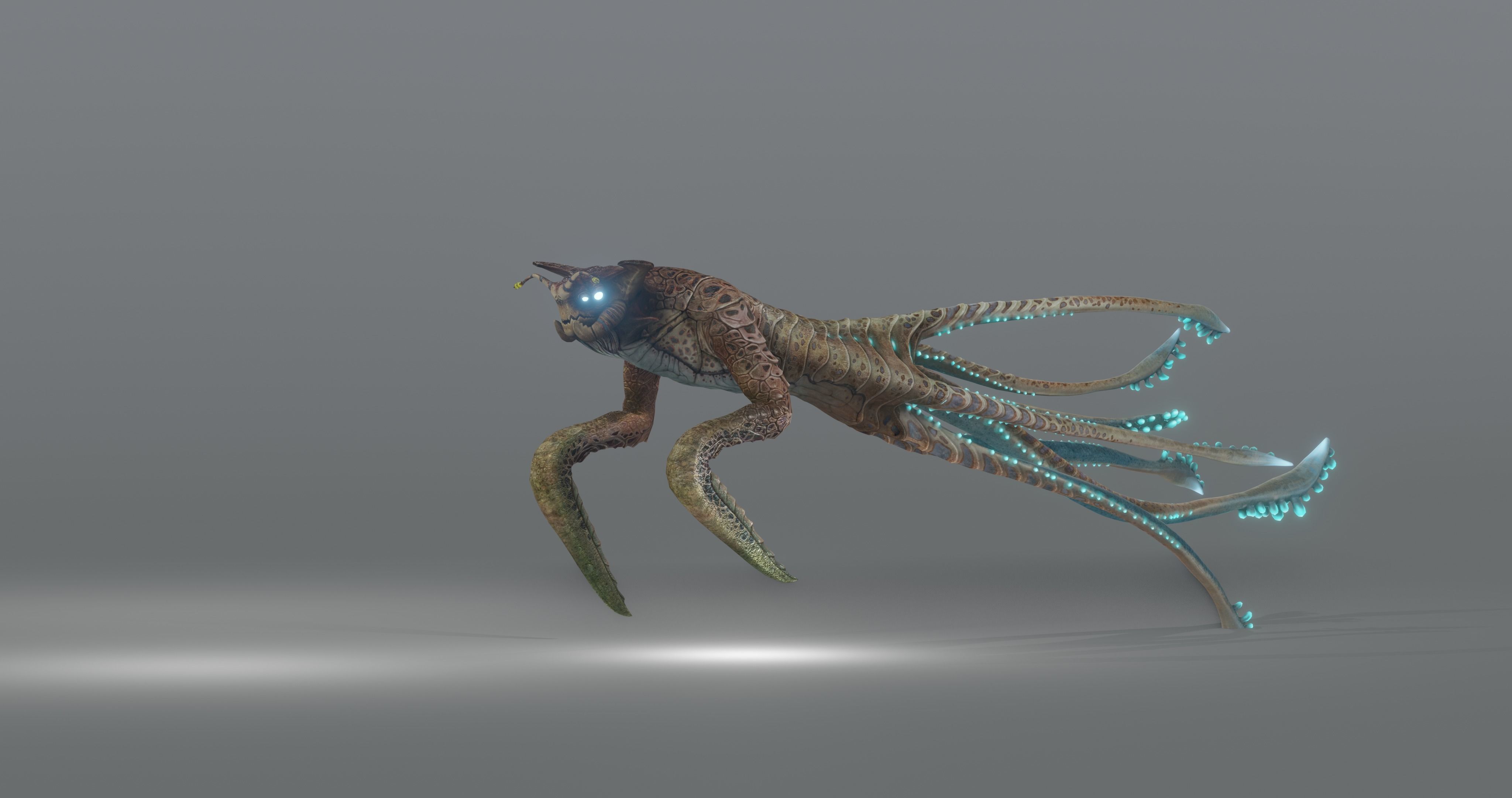 Squidking Monster - rigged Low-poly 3D model_10