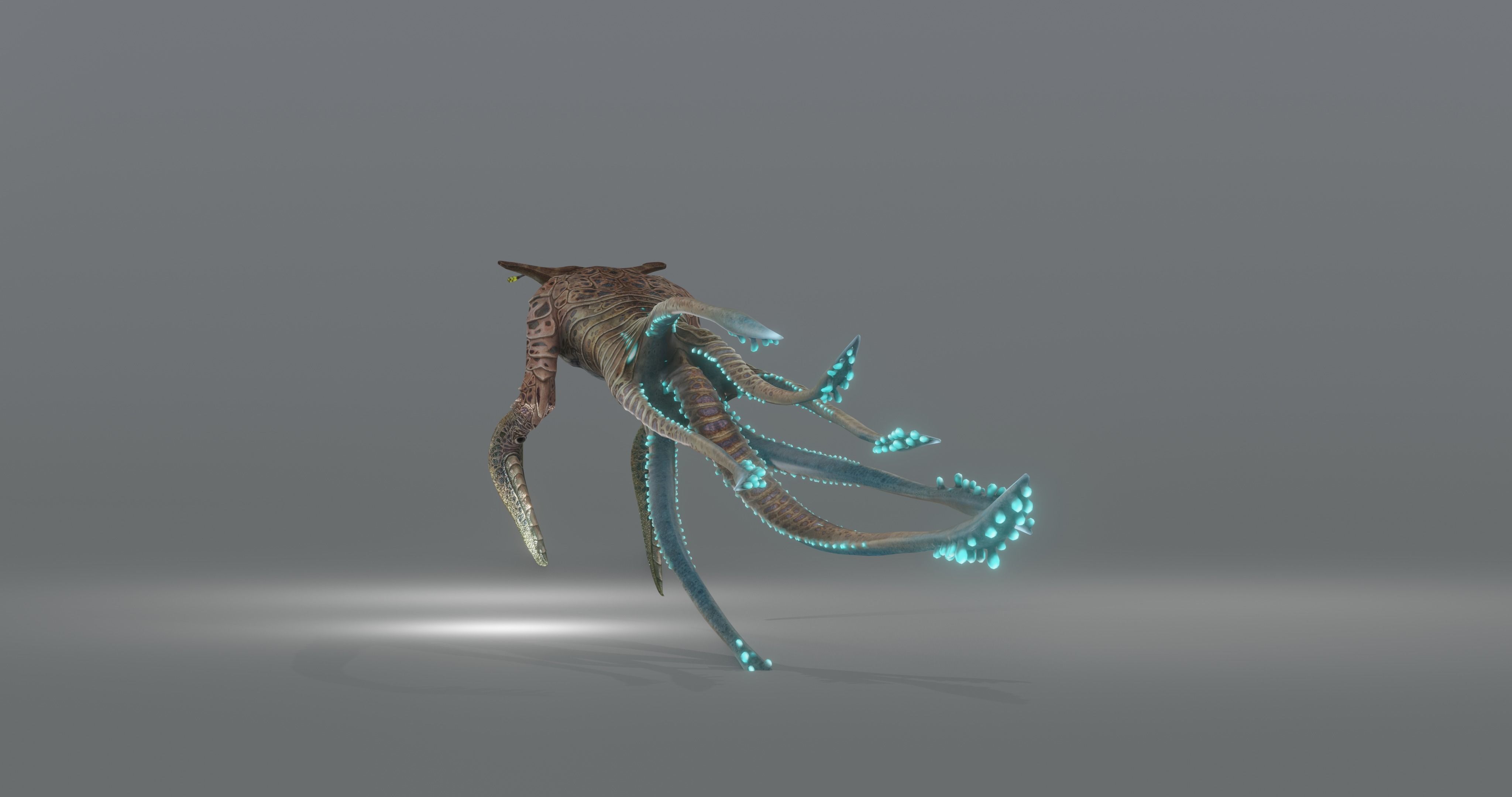 Squidking Monster - rigged Low-poly 3D model_7