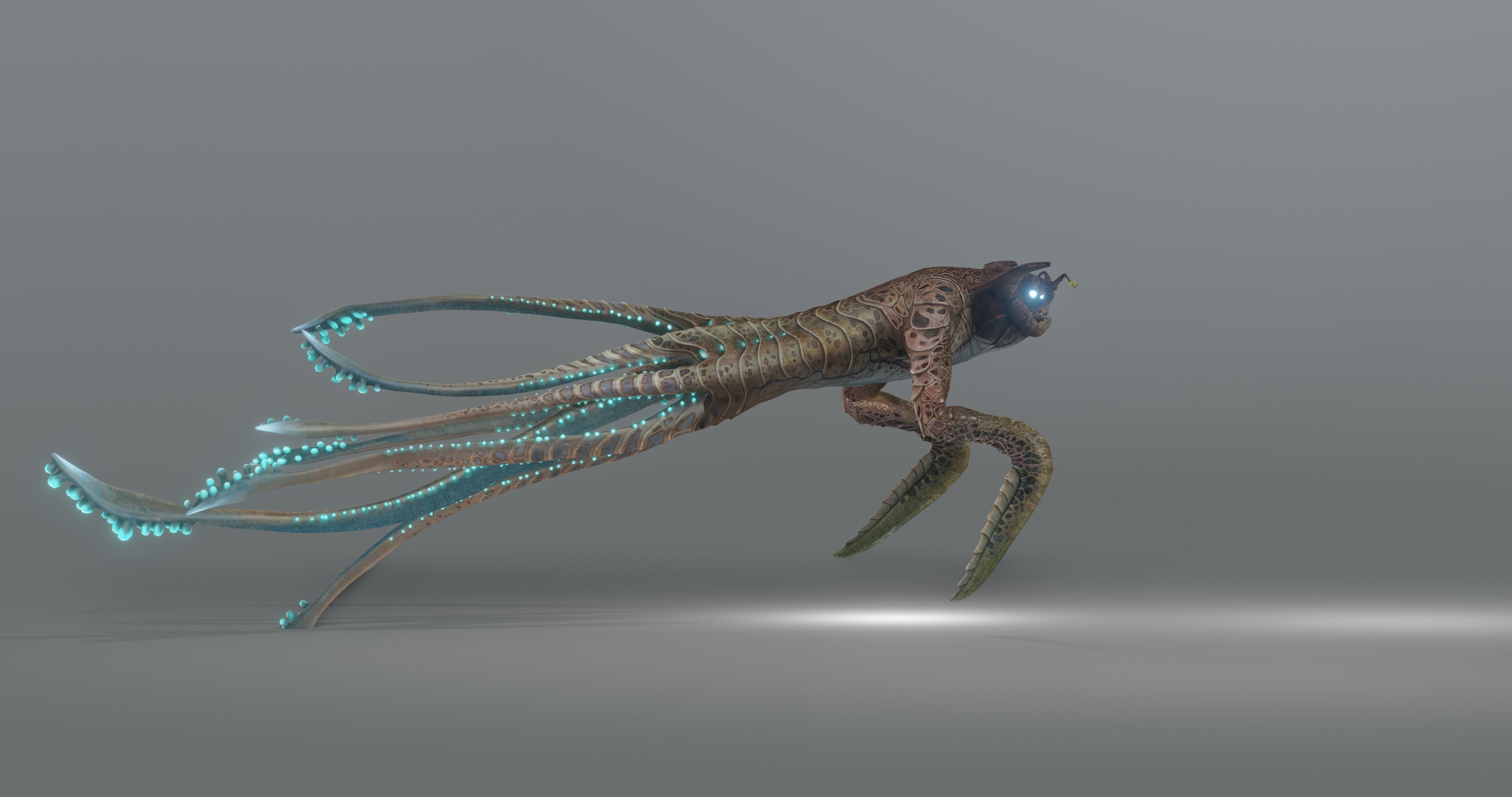 Squidking Monster - rigged Low-poly 3D model_4