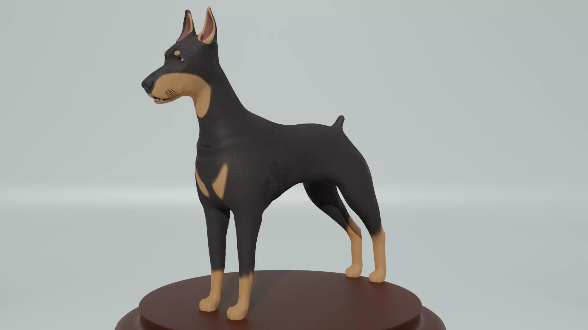 Cartoon Dog Doberman Low-poly 3D model