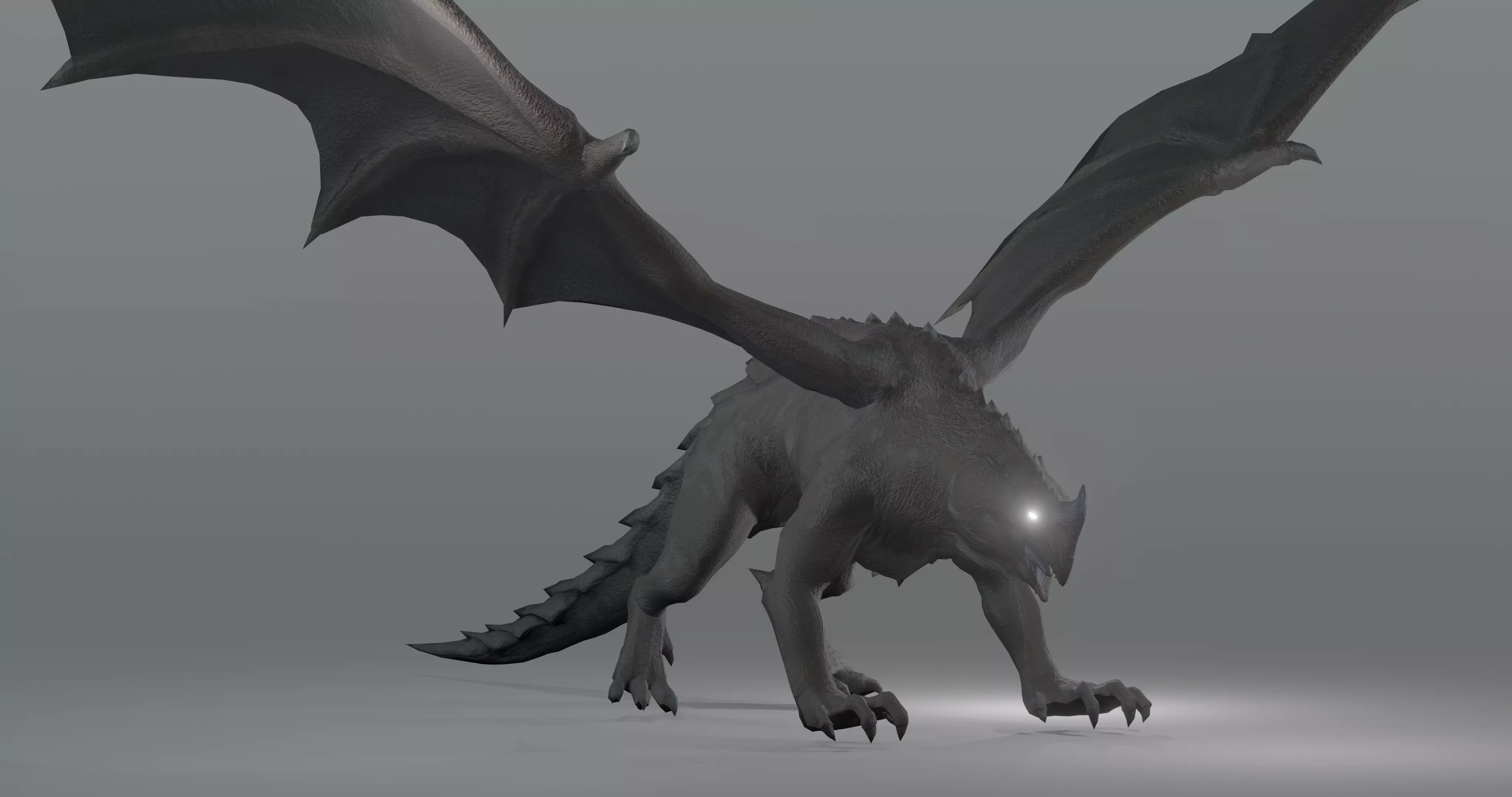 free Grey dragon rigged Free 3D model