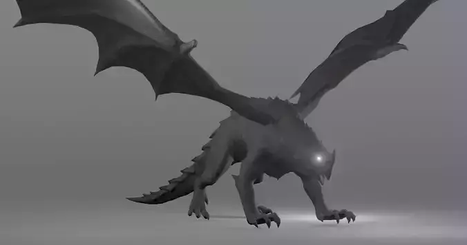free Grey dragon rigged
