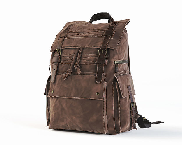  Backpack Iceland Brown Low-poly 3D model