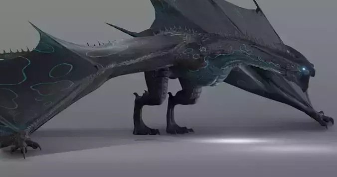 The great blue dragon - rigged