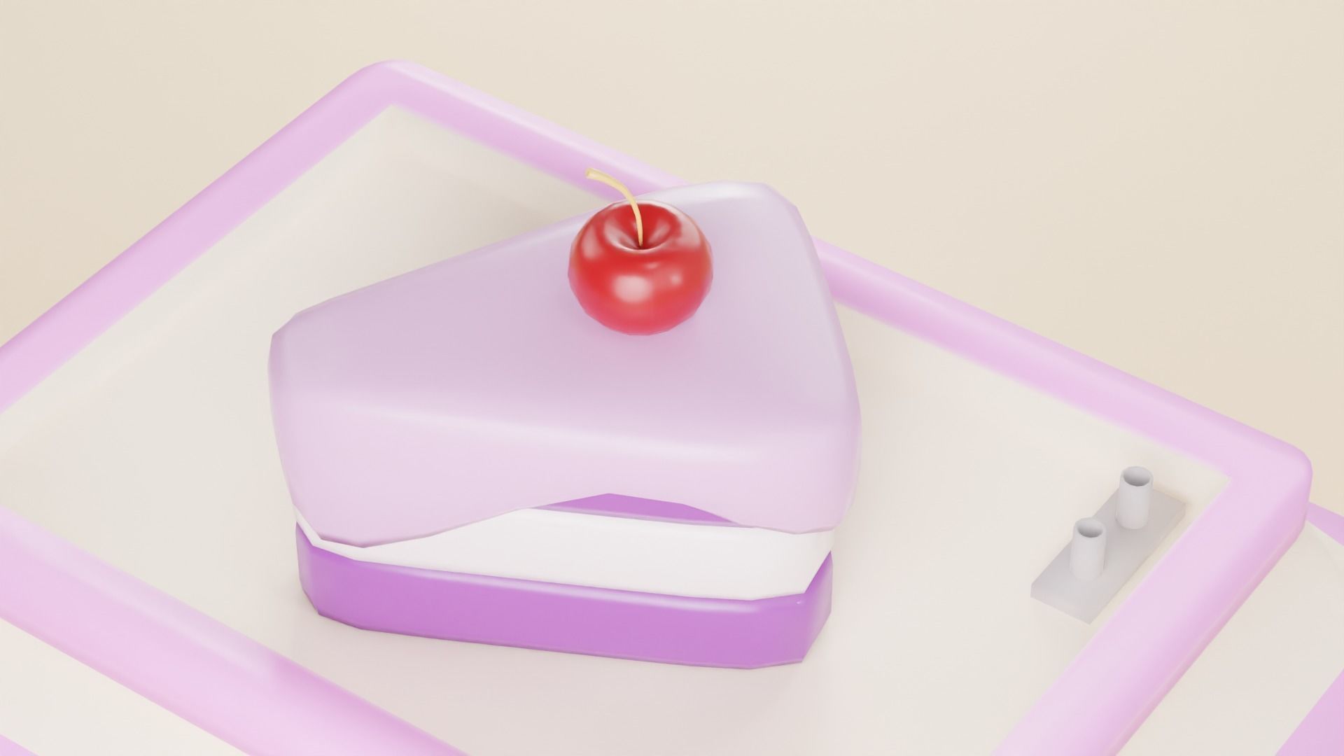 Bakery house Low-poly 3D model_4