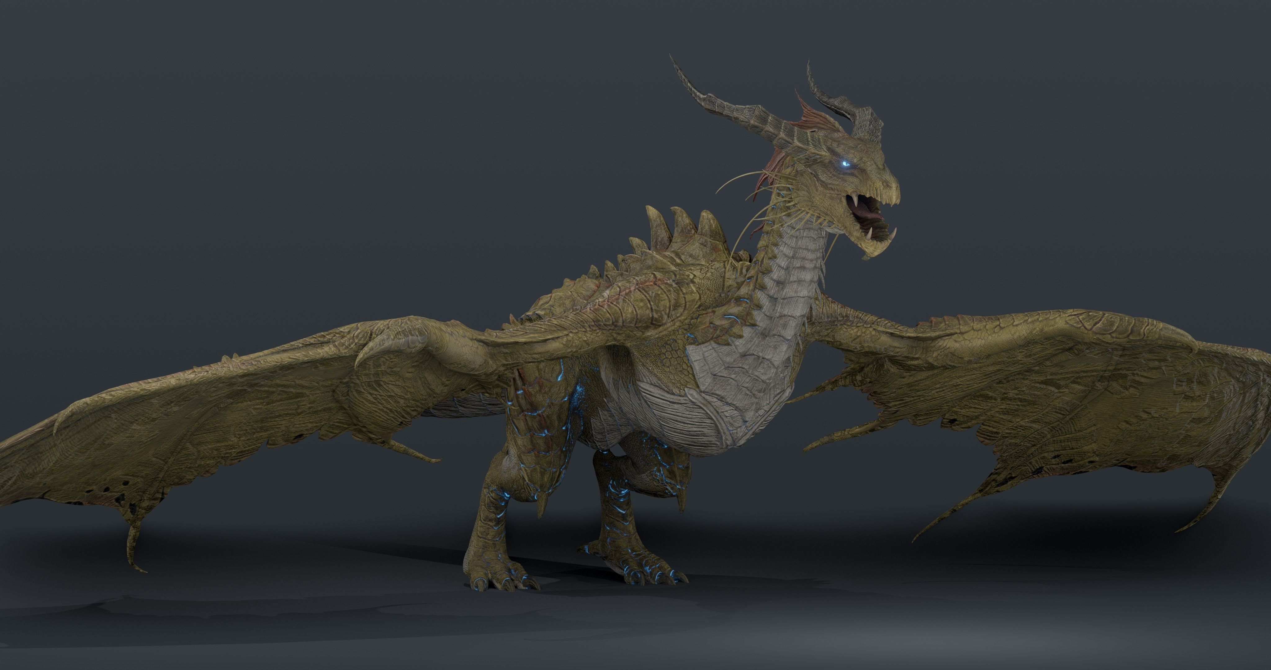 Nordic Legendary Dragon -rigged Low-poly 3D model_17