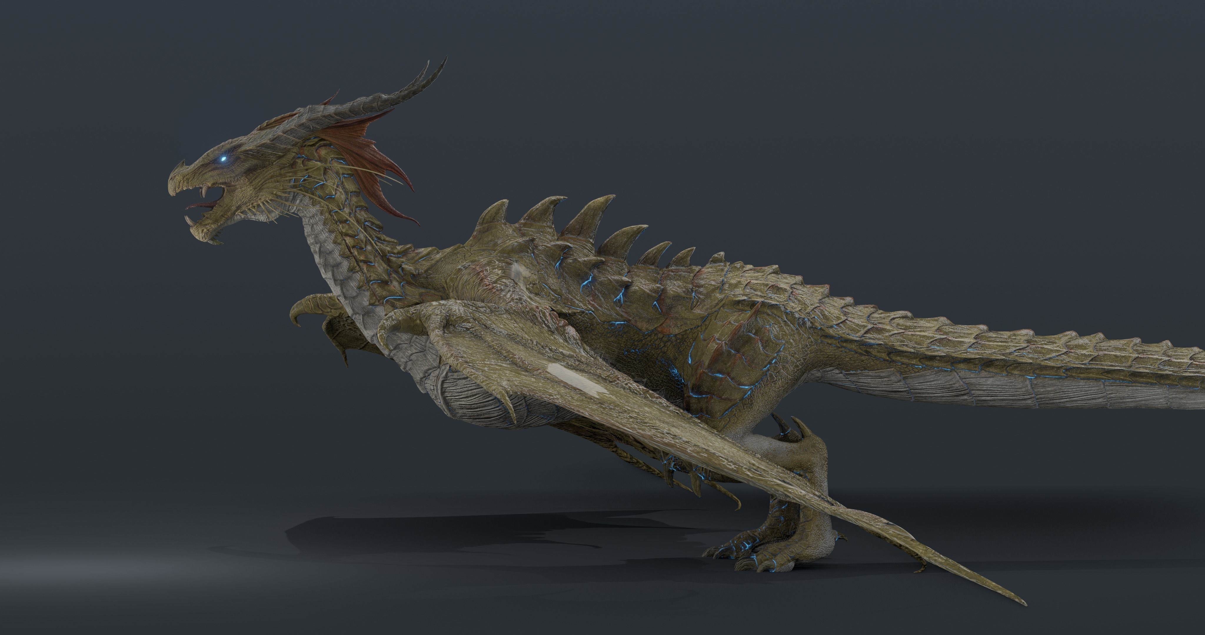 Nordic Legendary Dragon -rigged Low-poly 3D model_12