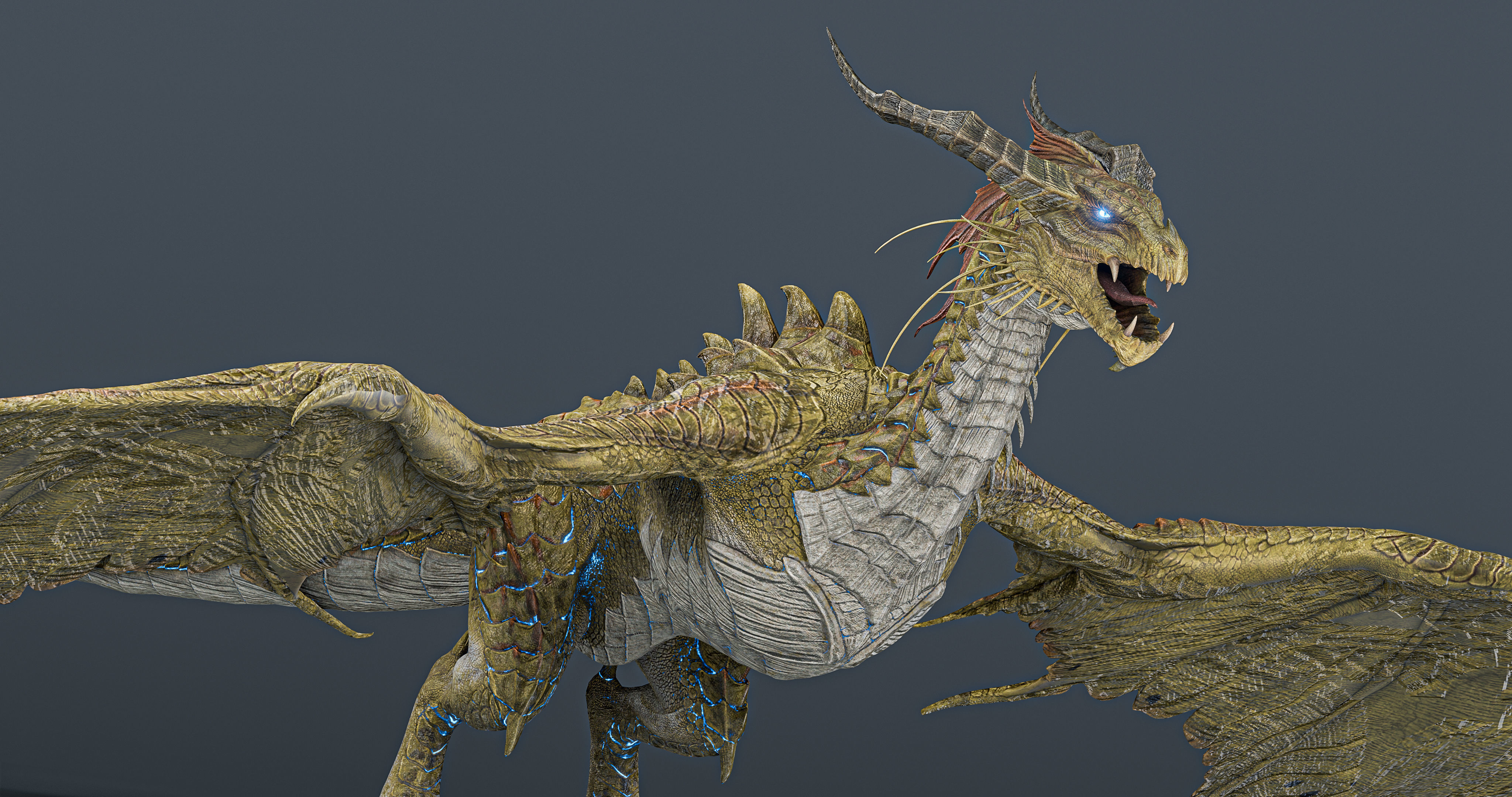 Nordic Legendary Dragon -rigged Low-poly 3D model_30