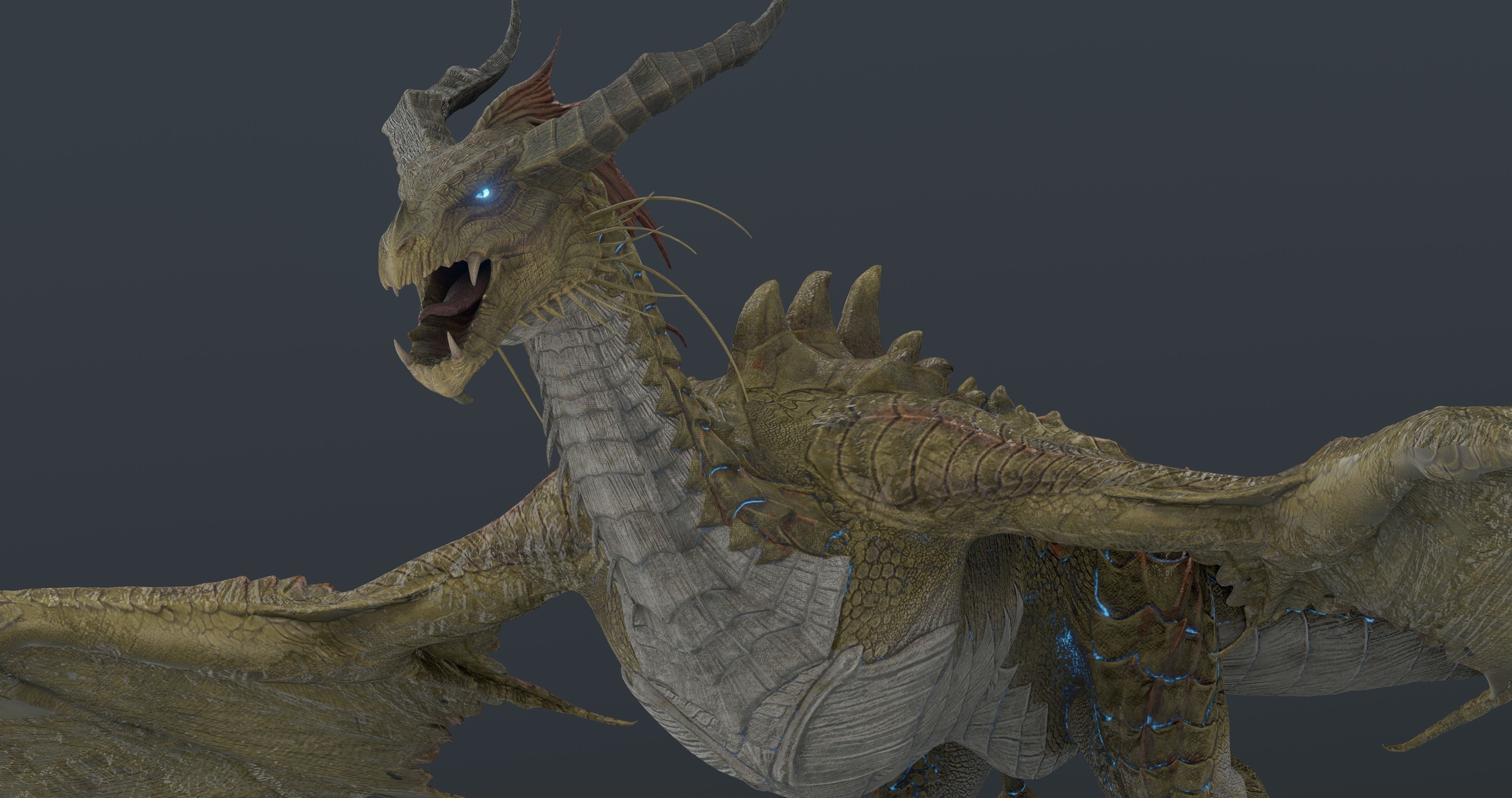 Nordic Legendary Dragon -rigged Low-poly 3D model_26