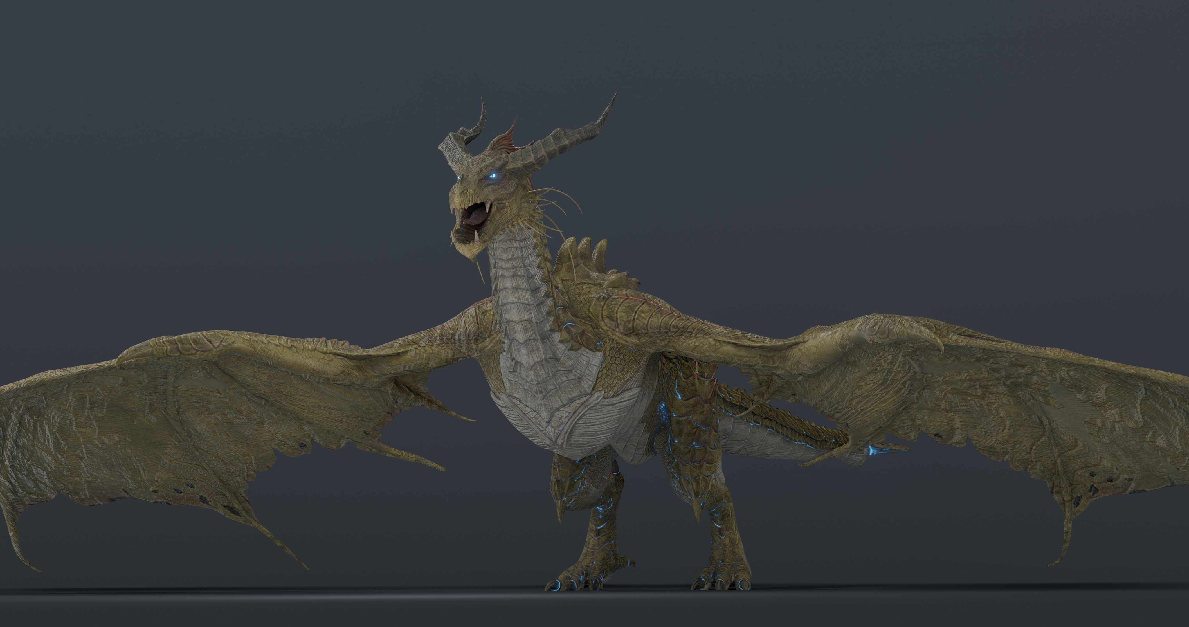 Nordic Legendary Dragon -rigged Low-poly 3D model_24
