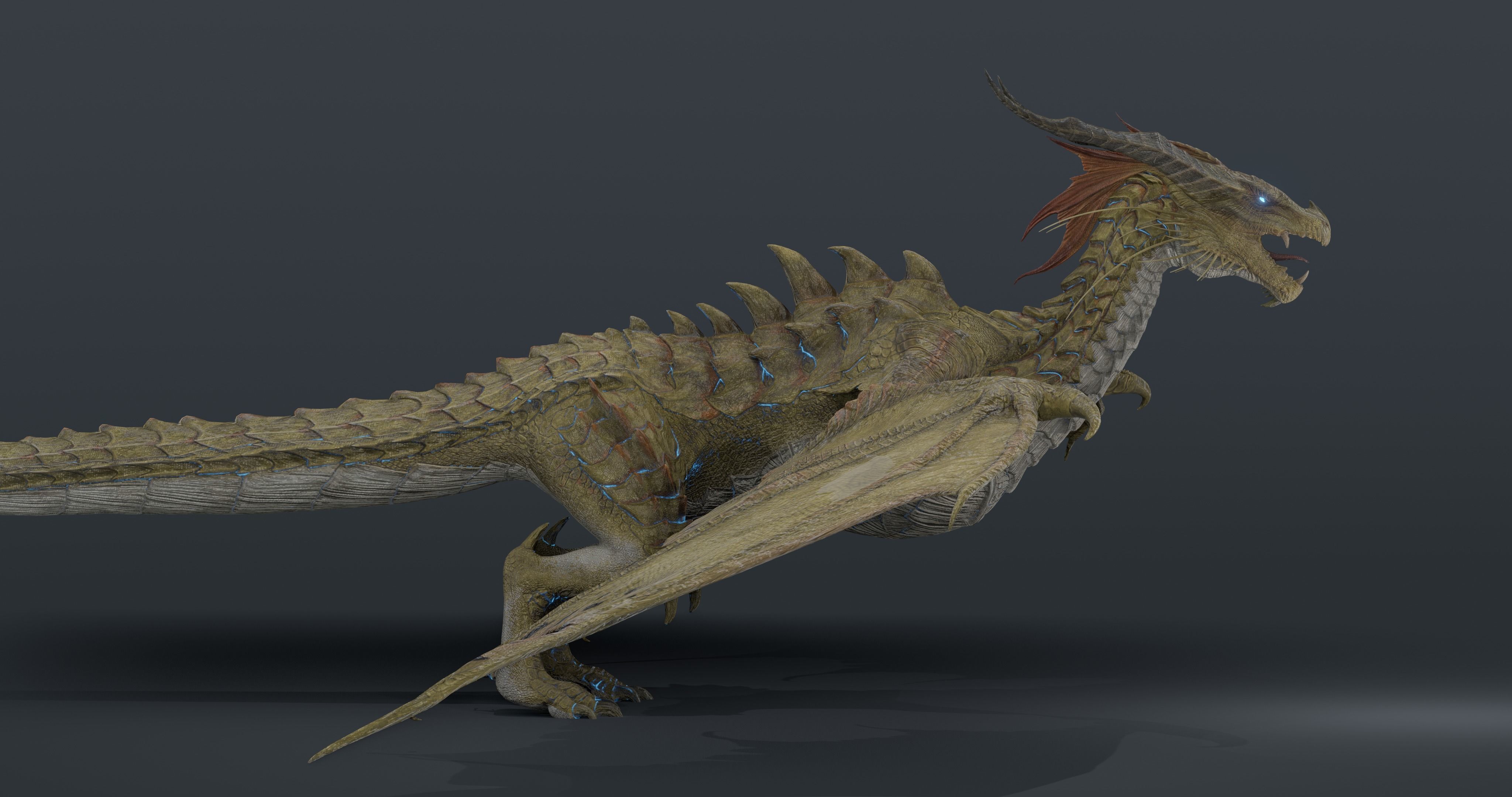 Nordic Legendary Dragon -rigged Low-poly 3D model_6