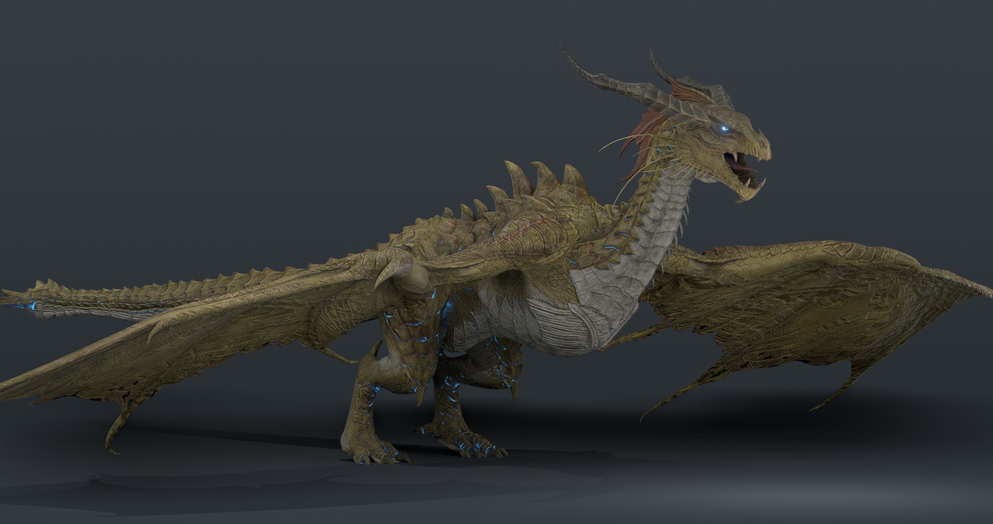 Nordic Legendary Dragon -rigged Low-poly 3D model_18