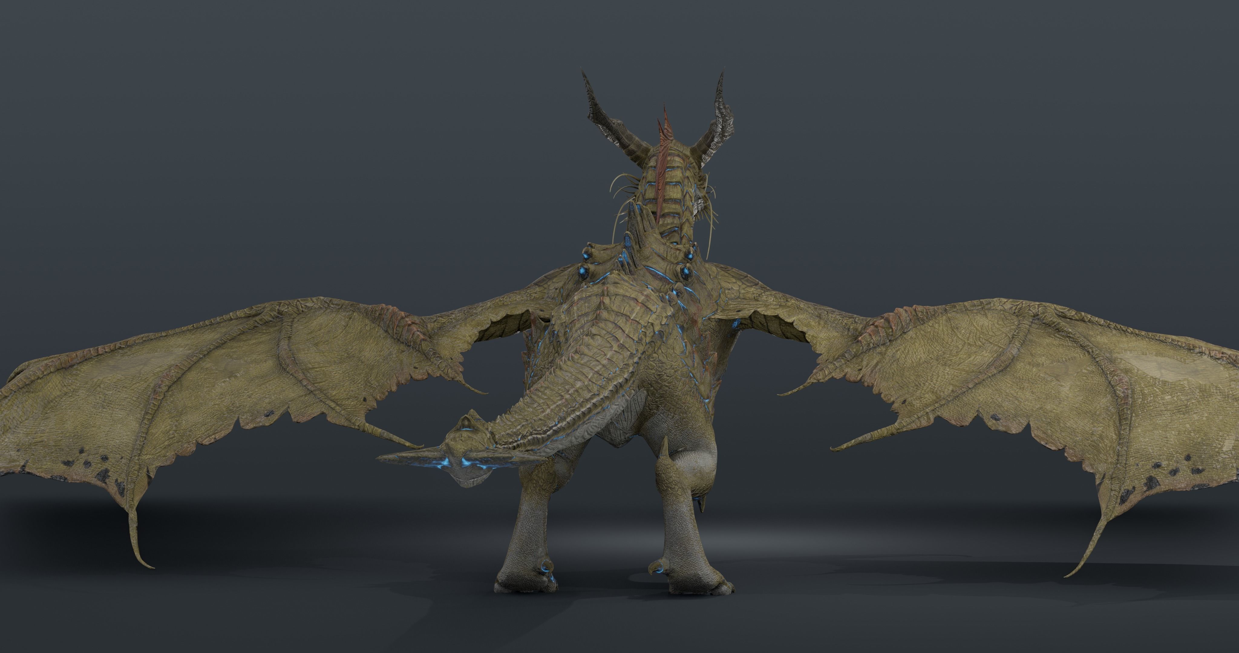 Nordic Legendary Dragon -rigged Low-poly 3D model_9