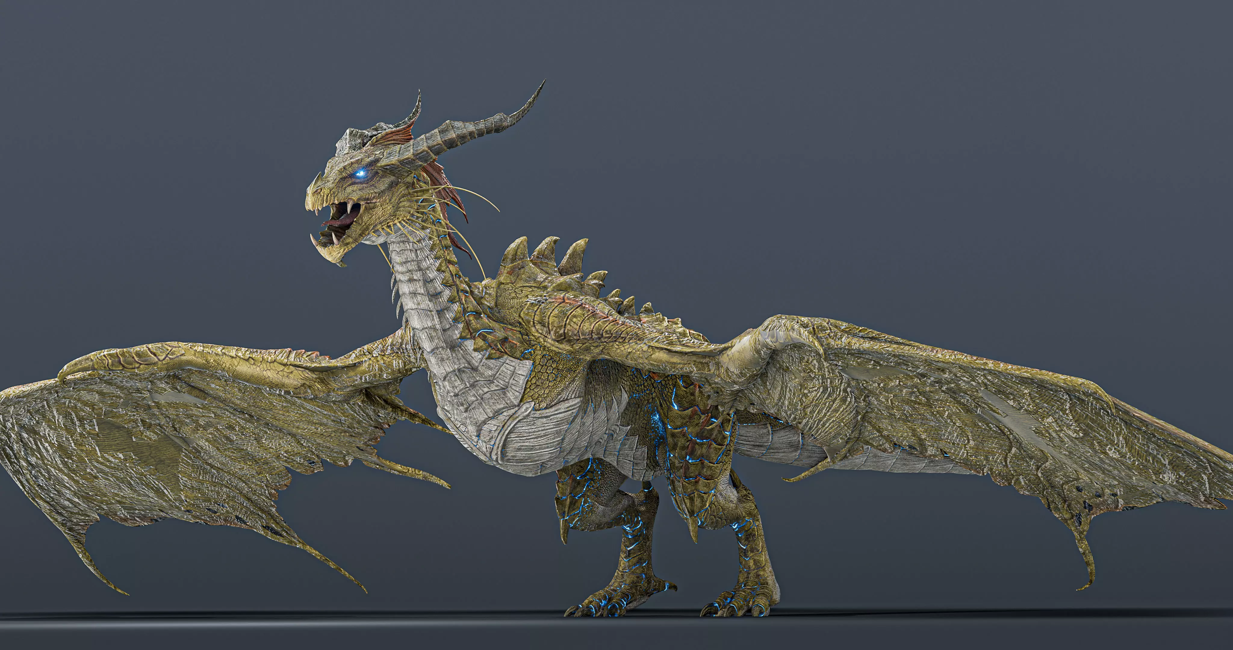 Nordic Legendary Dragon -rigged Low-poly 3D model_0