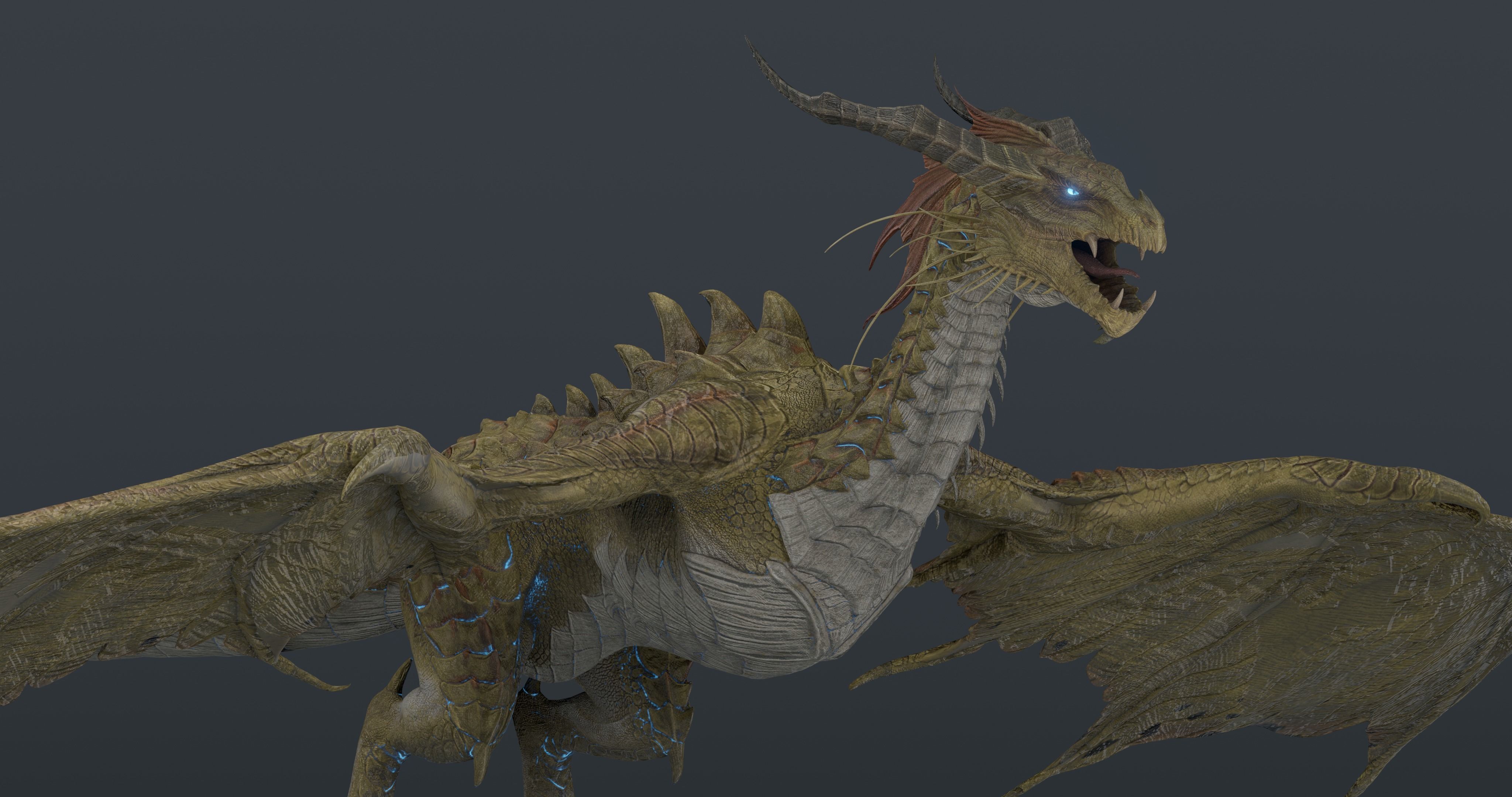 Nordic Legendary Dragon -rigged Low-poly 3D model_29