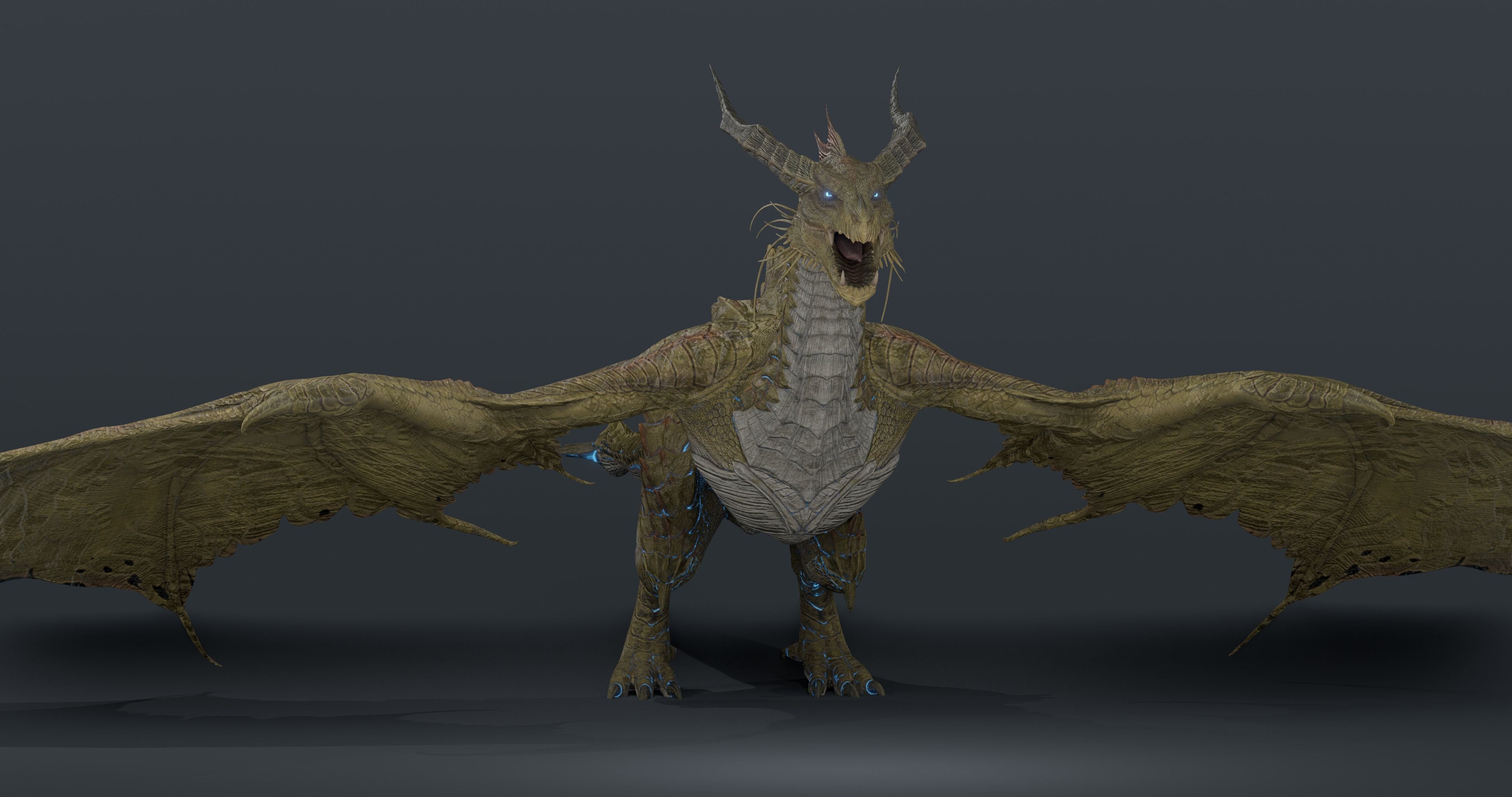 Nordic Legendary Dragon -rigged Low-poly 3D model_16