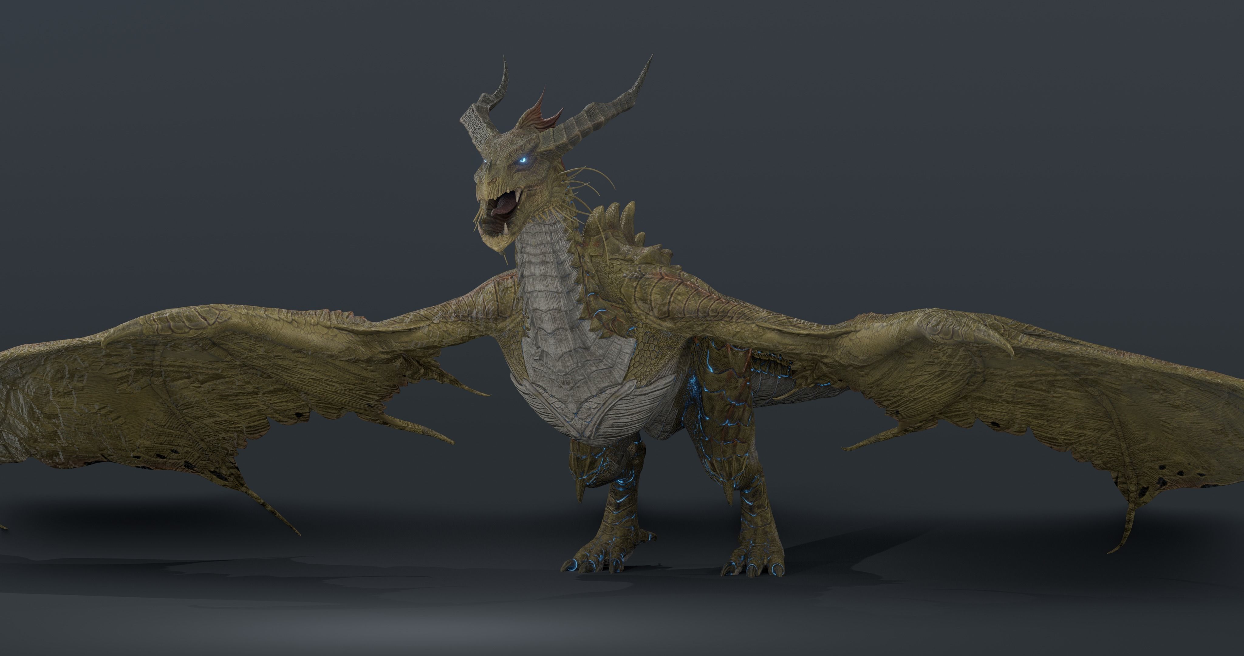 Nordic Legendary Dragon -rigged Low-poly 3D model_15
