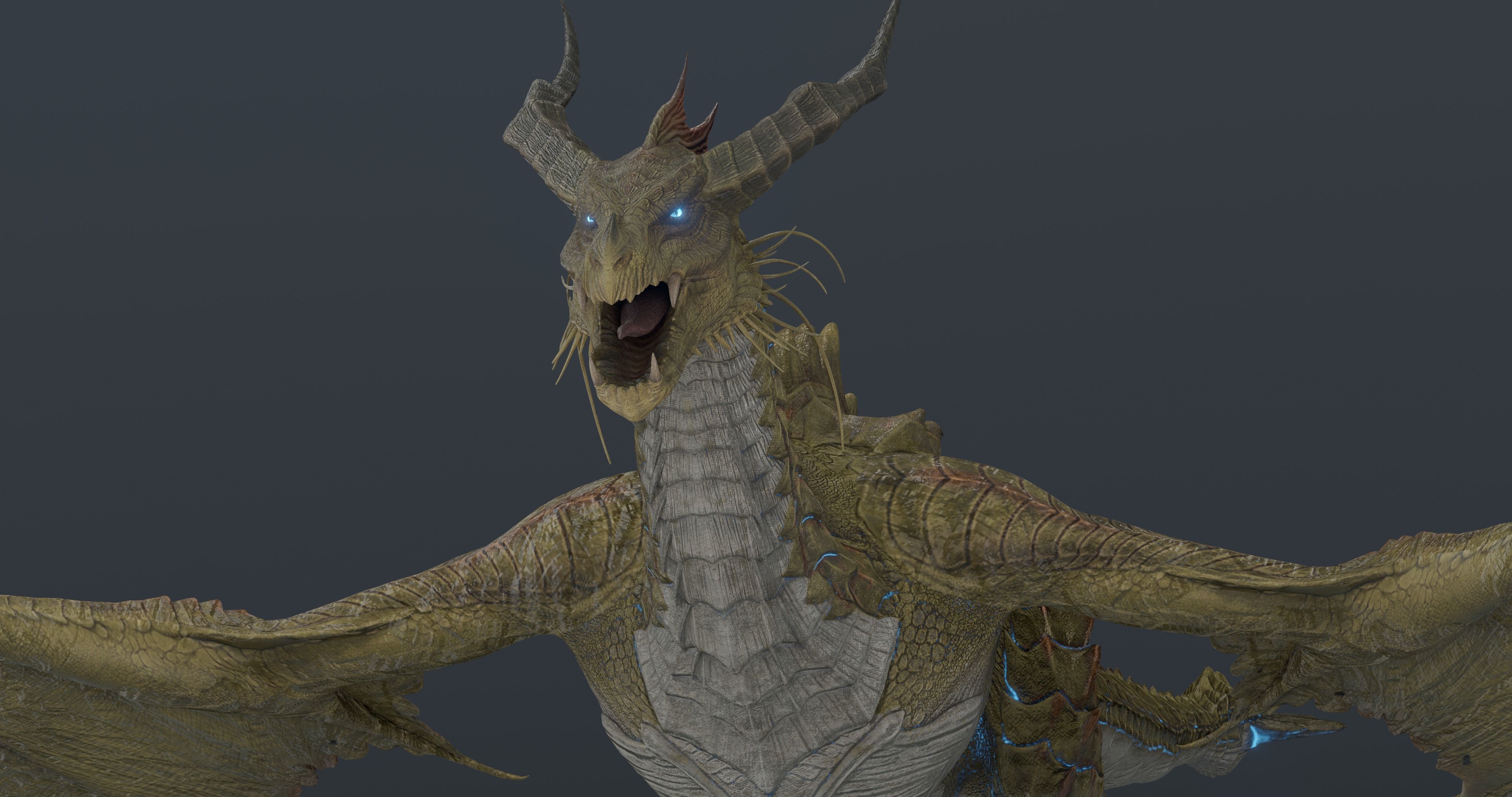 Nordic Legendary Dragon -rigged Low-poly 3D model_27