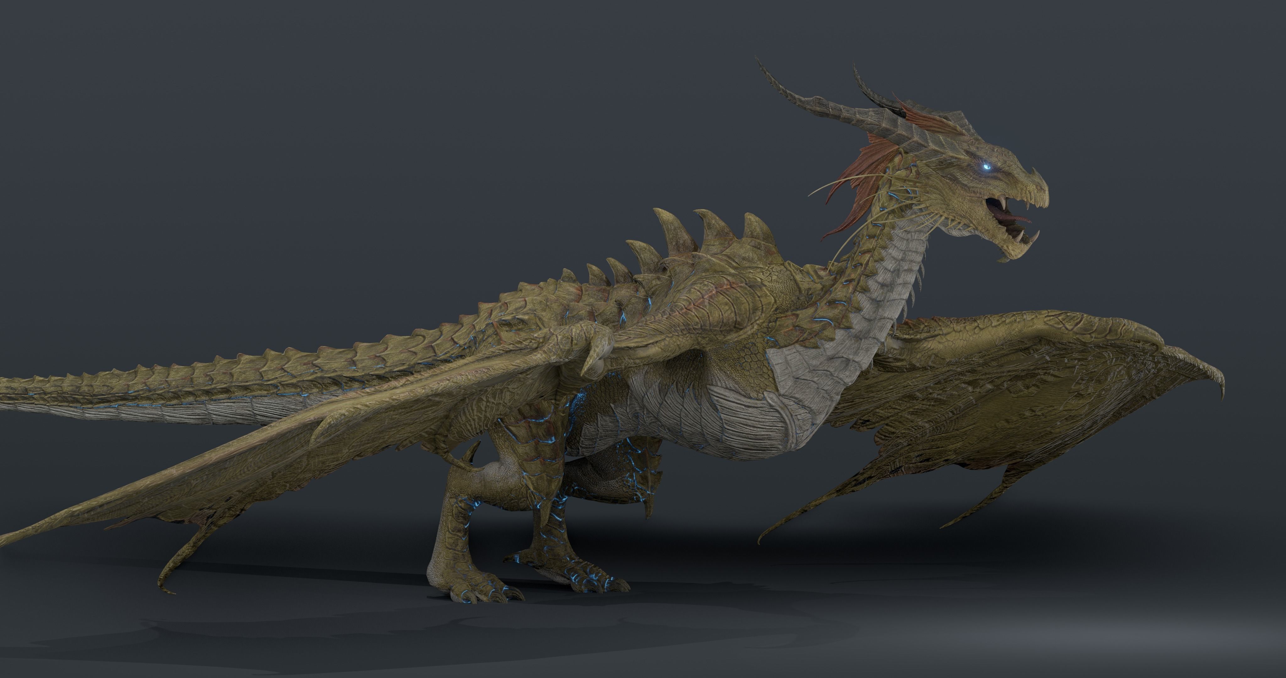 Nordic Legendary Dragon -rigged Low-poly 3D model_4