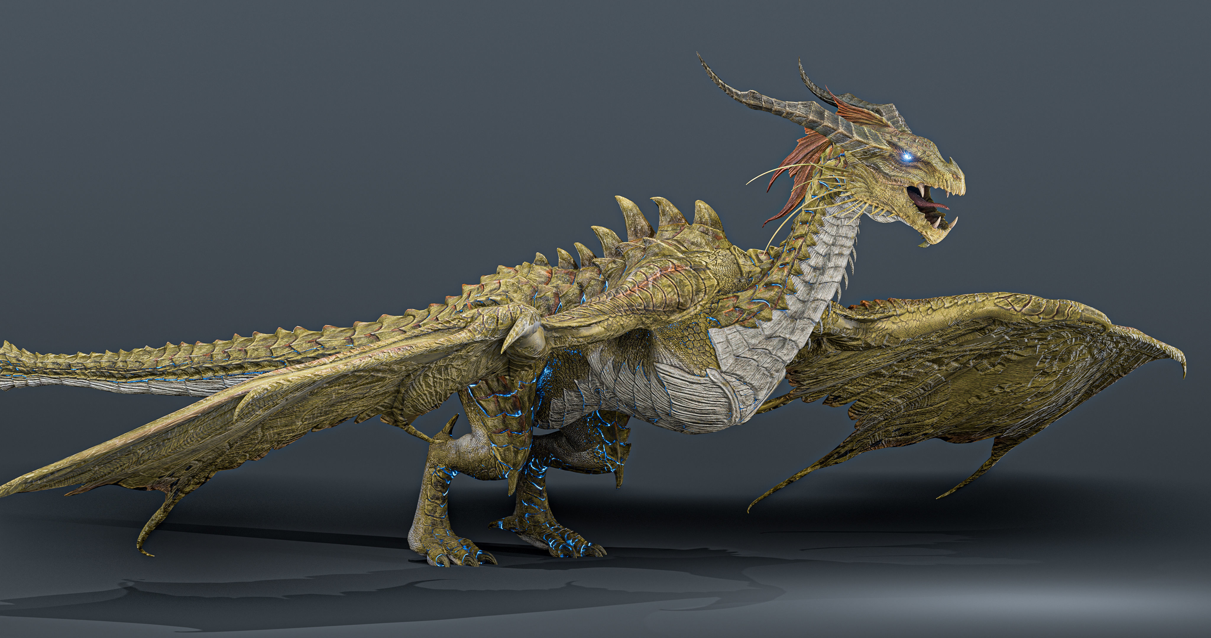 Nordic Legendary Dragon -rigged Low-poly 3D model_1