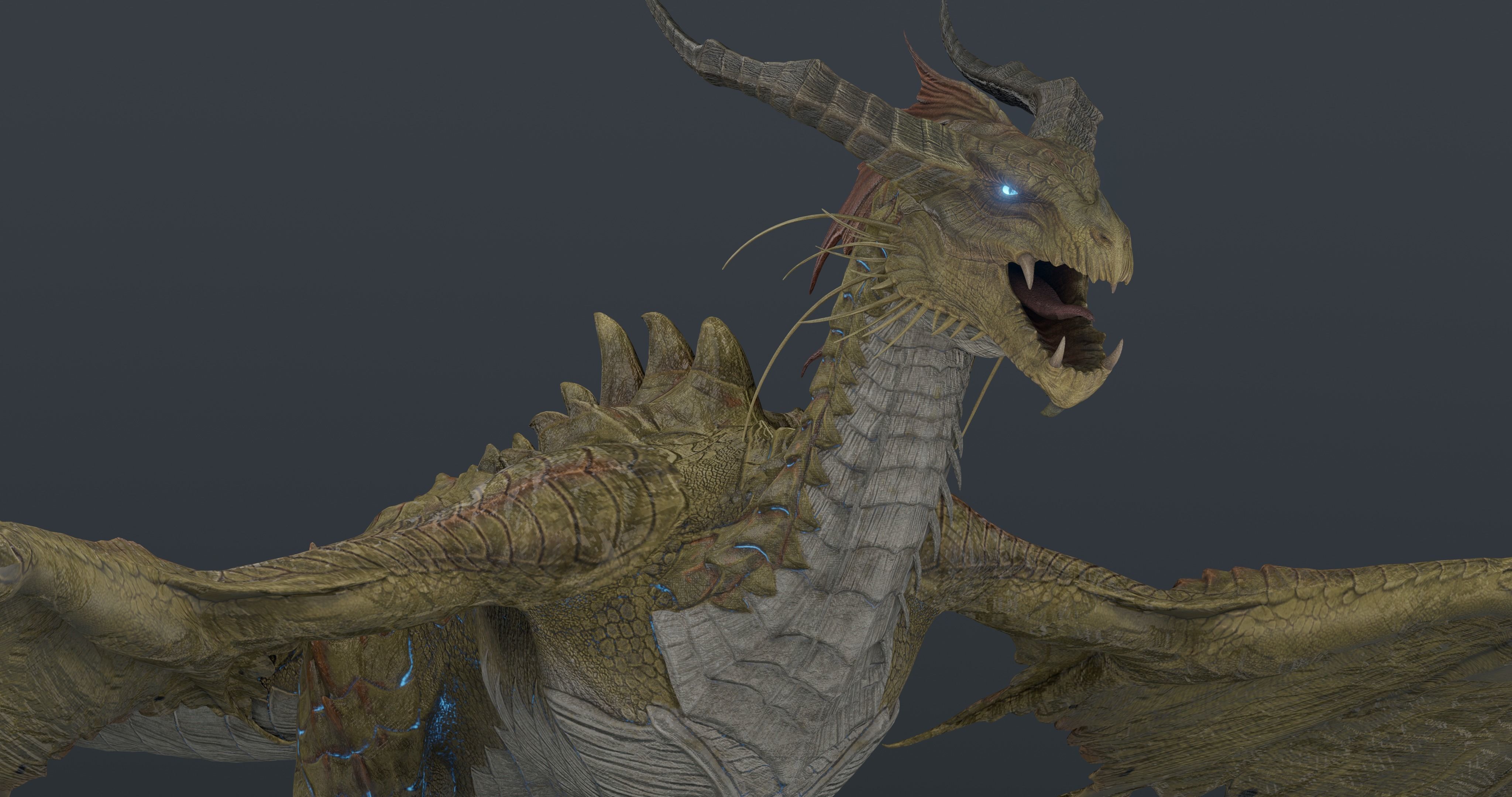 Nordic Legendary Dragon -rigged Low-poly 3D model_21