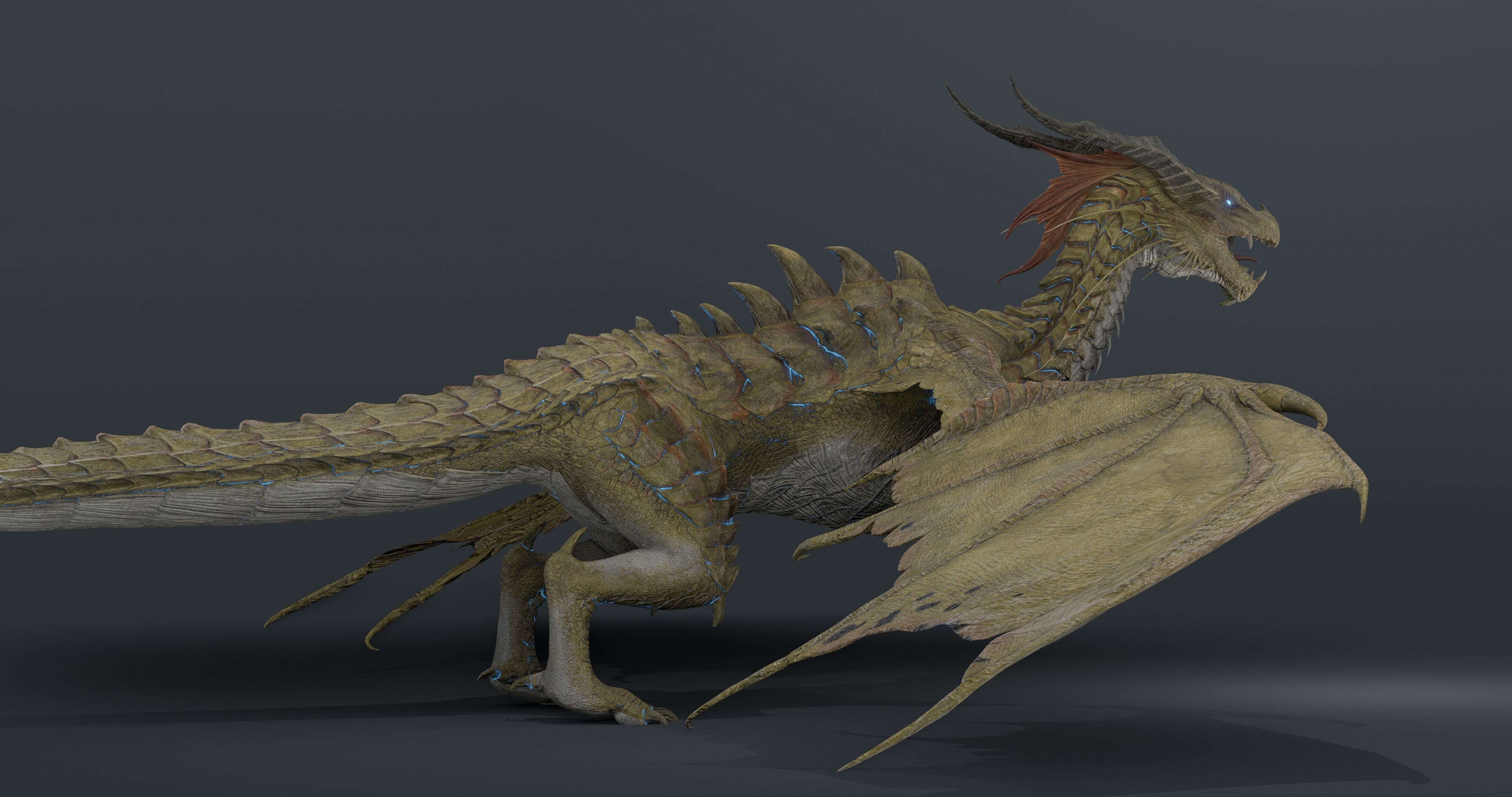 Nordic Legendary Dragon -rigged Low-poly 3D model_7
