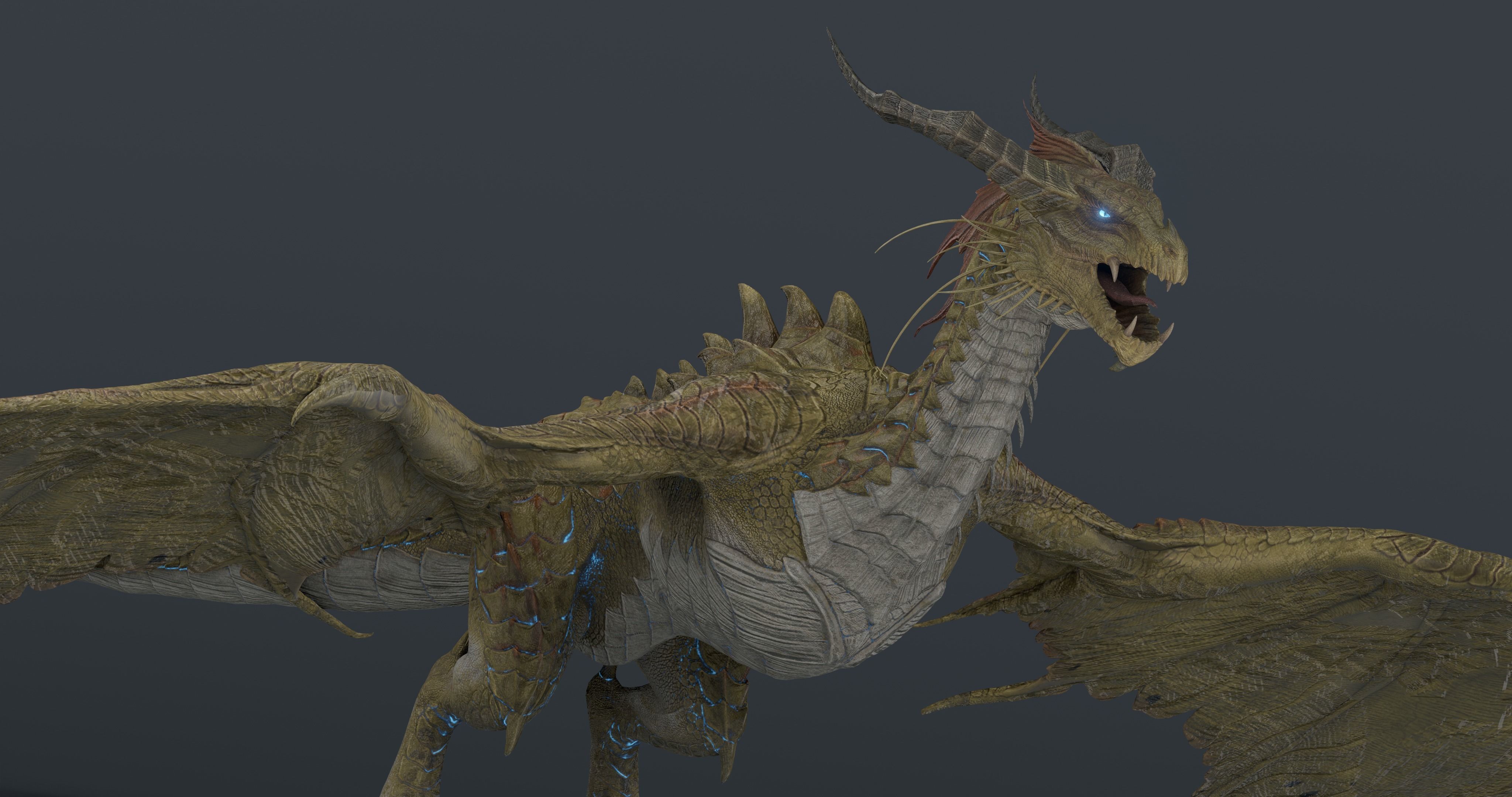 Nordic Legendary Dragon -rigged Low-poly 3D model_31