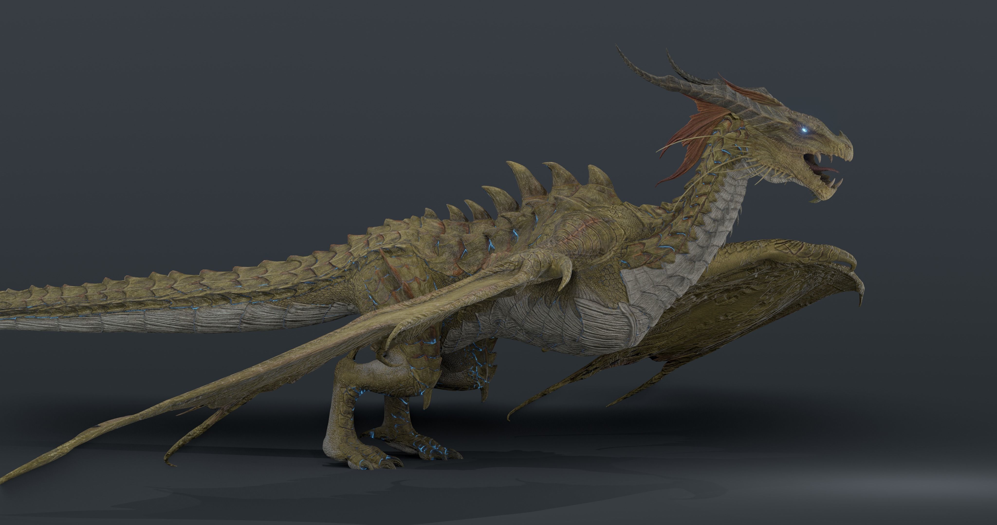 Nordic Legendary Dragon -rigged Low-poly 3D model_5