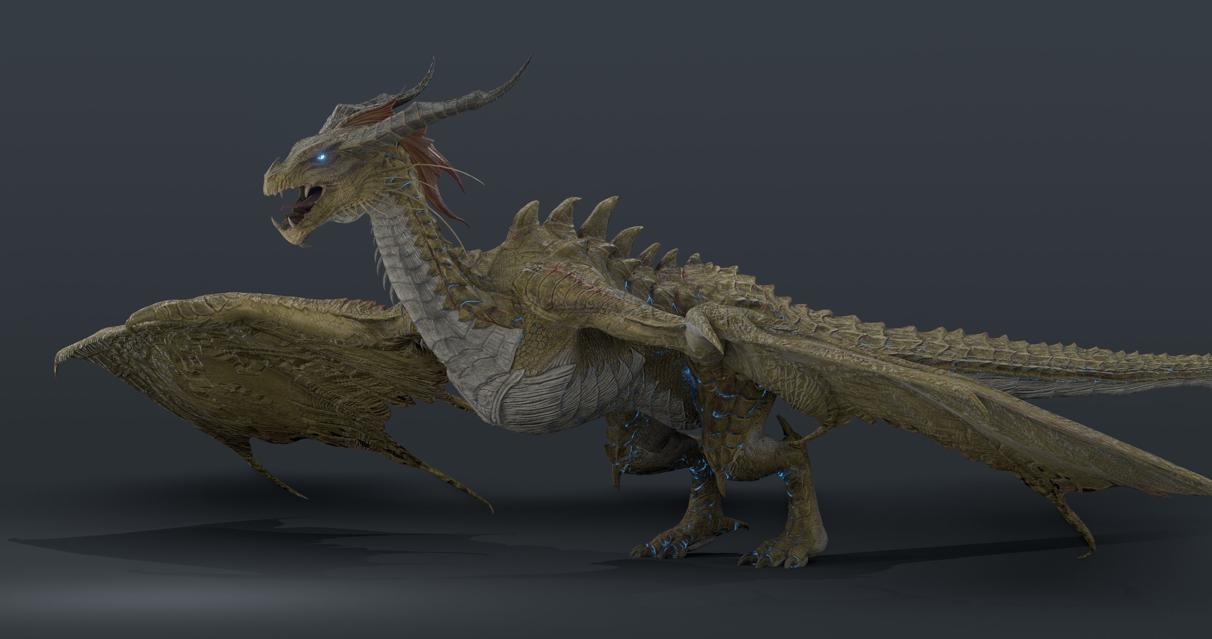 Nordic Legendary Dragon -rigged Low-poly 3D model_14