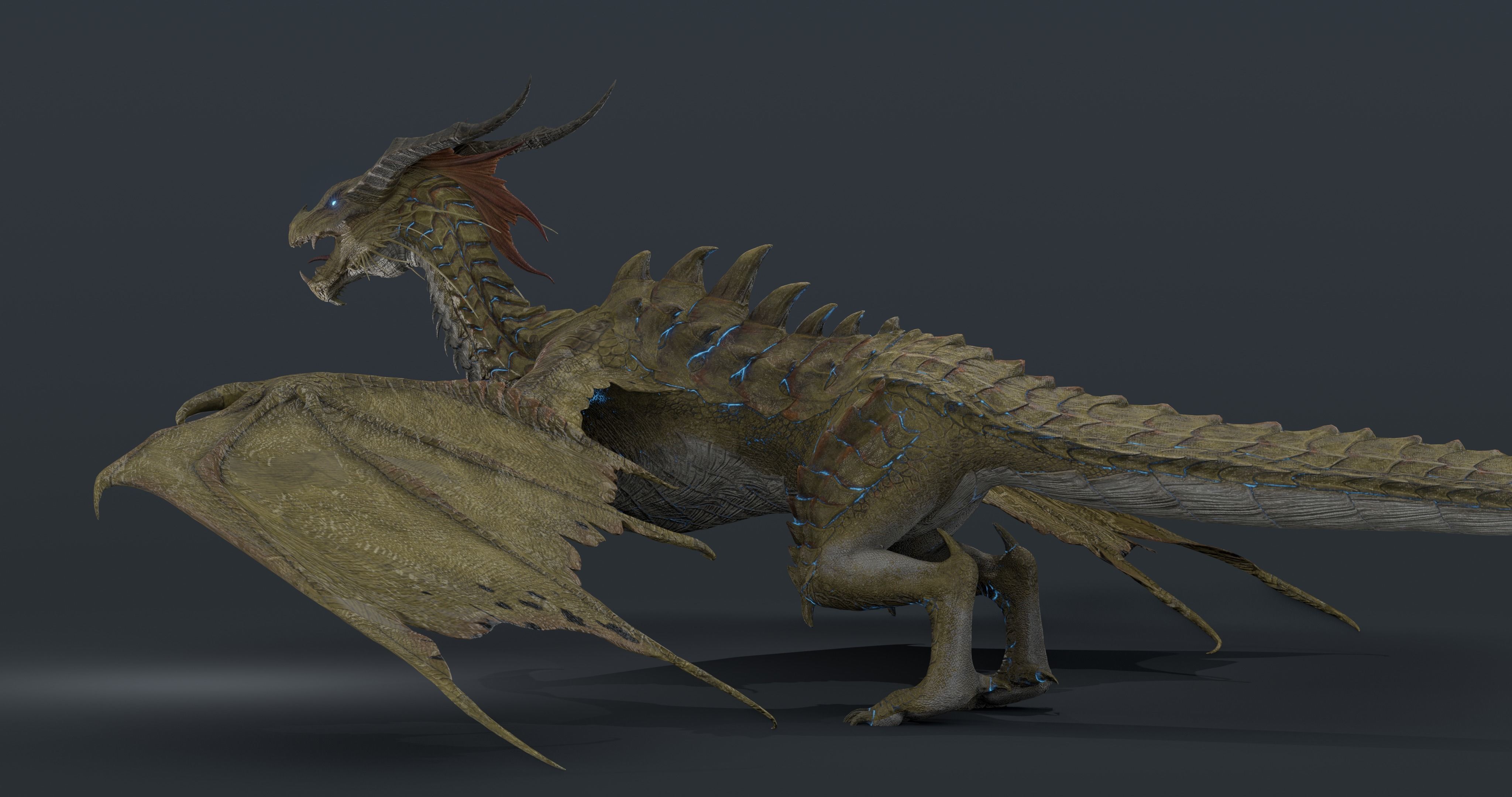 Nordic Legendary Dragon -rigged Low-poly 3D model_11