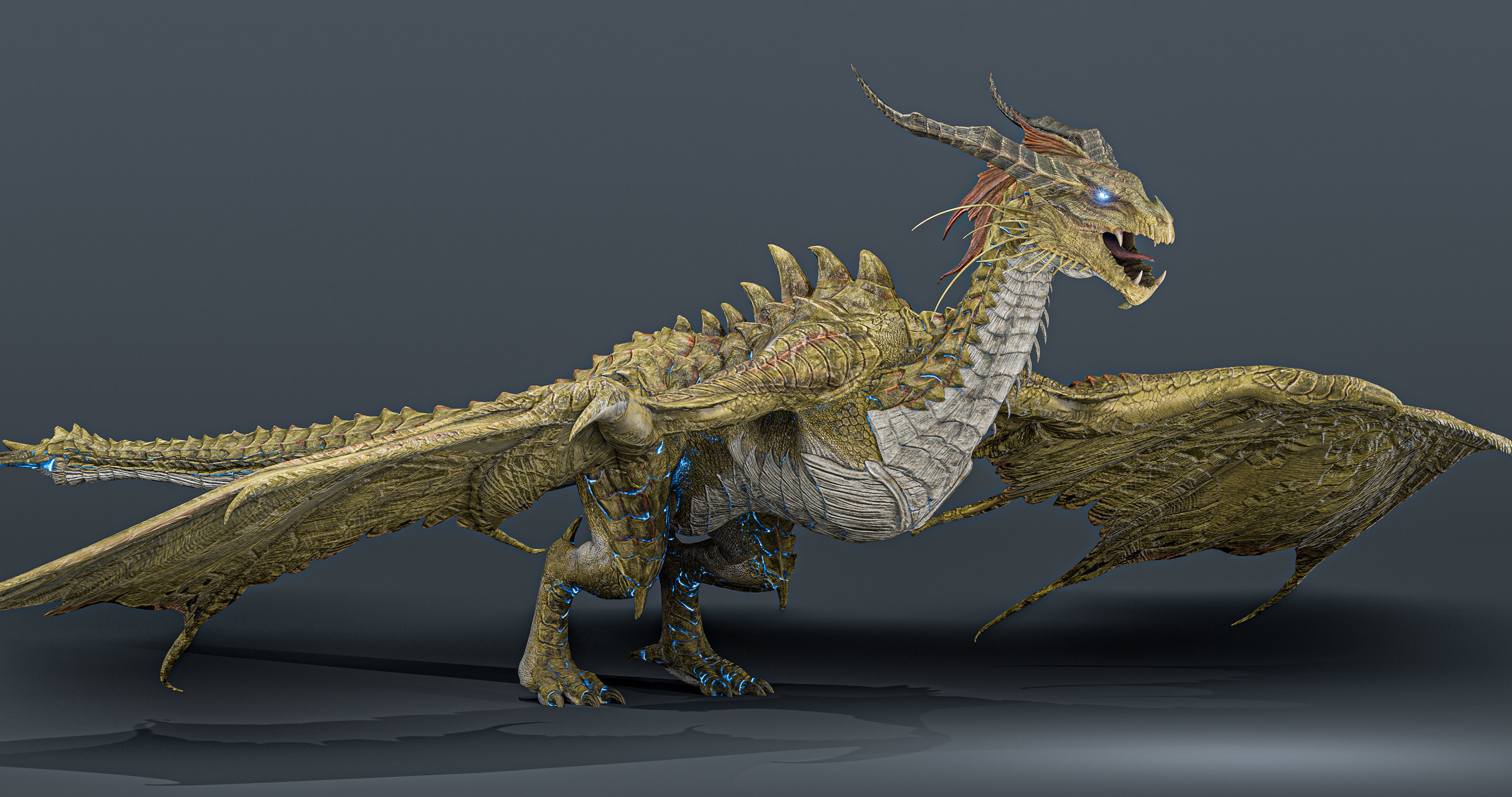 Nordic Legendary Dragon -rigged Low-poly 3D model_2