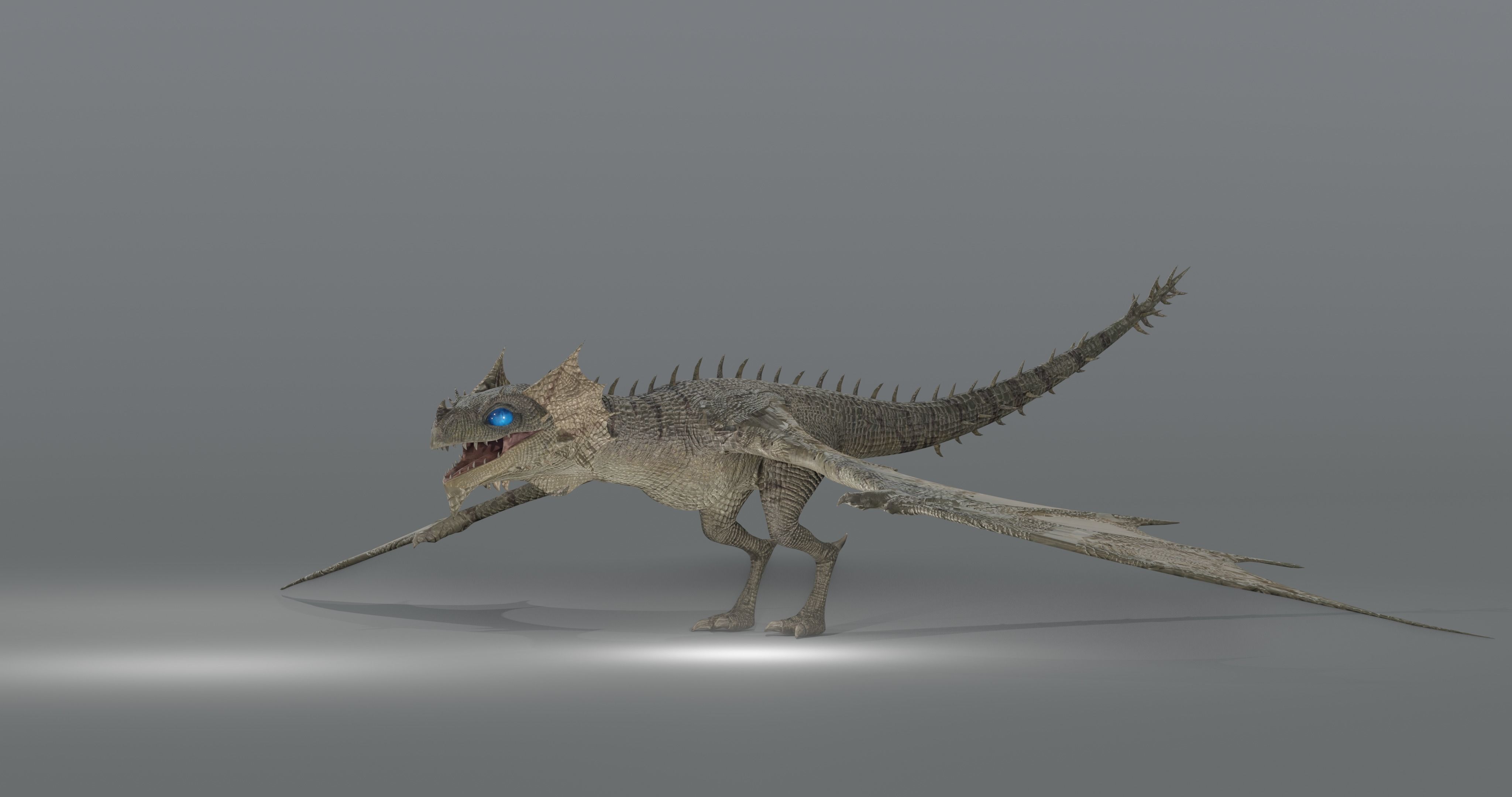 The Wyvern CAYMAN - rigged Low-poly 3D model_10