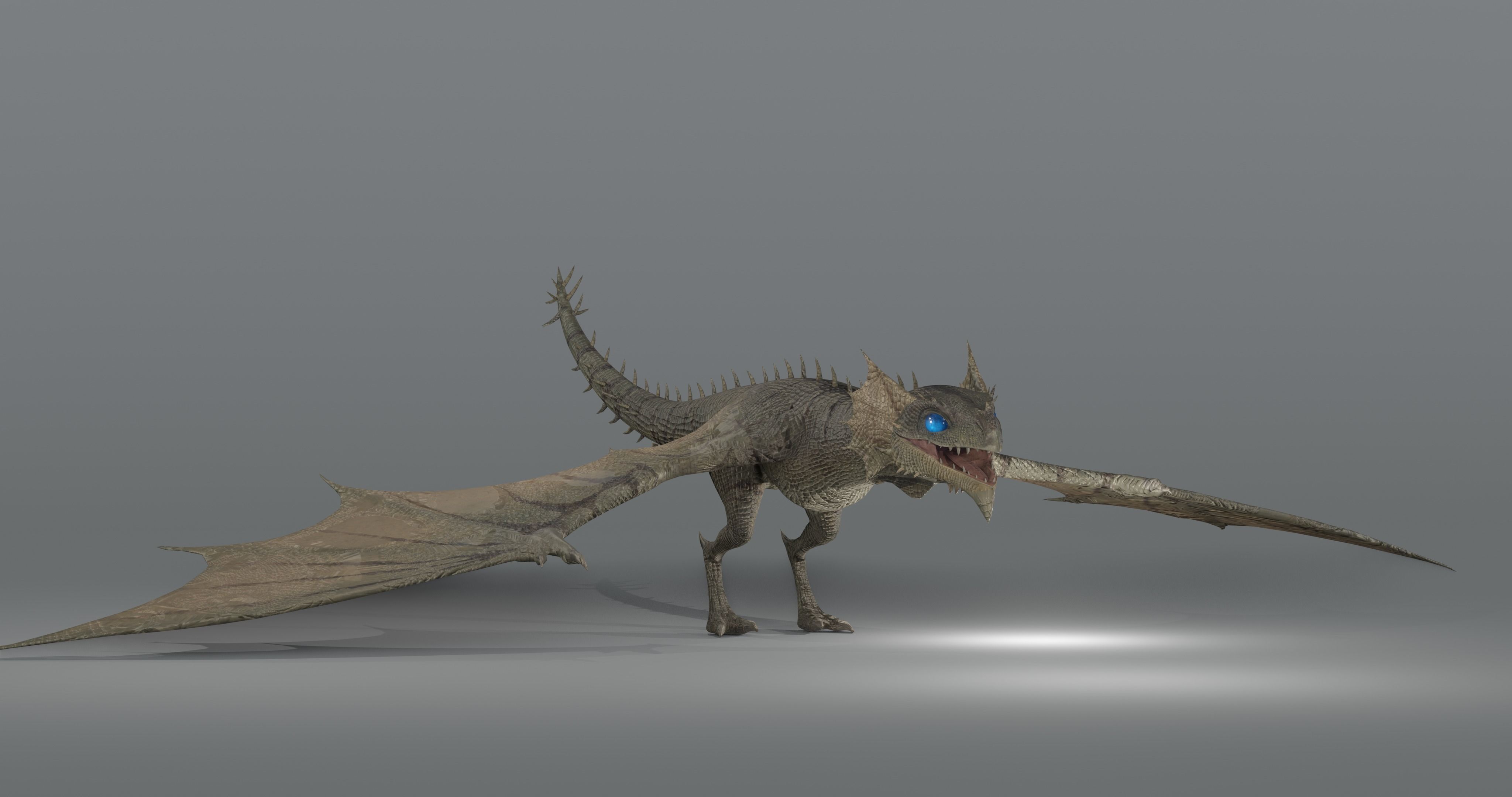 The Wyvern CAYMAN - rigged Low-poly 3D model_13