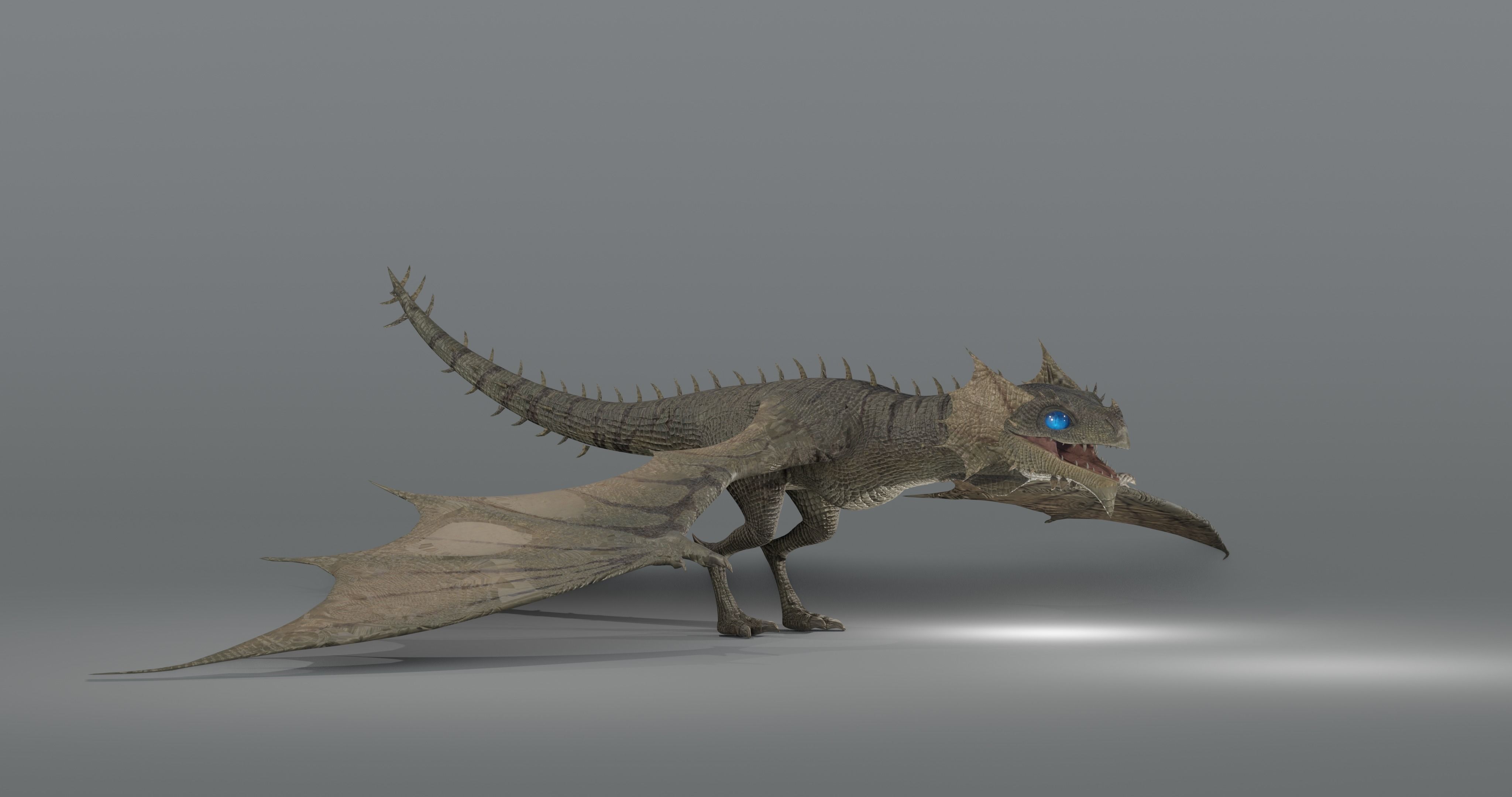 The Wyvern CAYMAN - rigged Low-poly 3D model_1