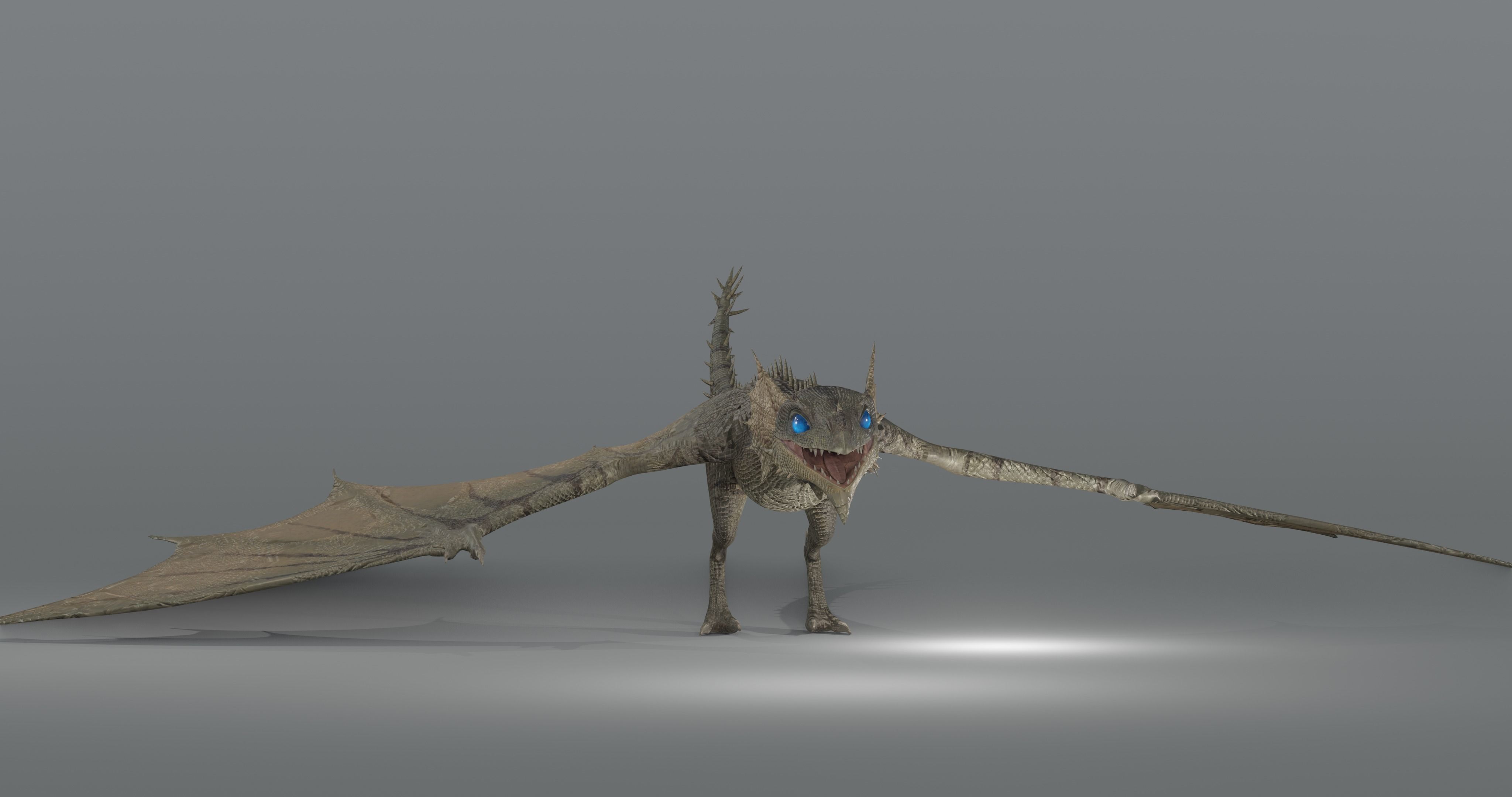 The Wyvern CAYMAN - rigged Low-poly 3D model_12