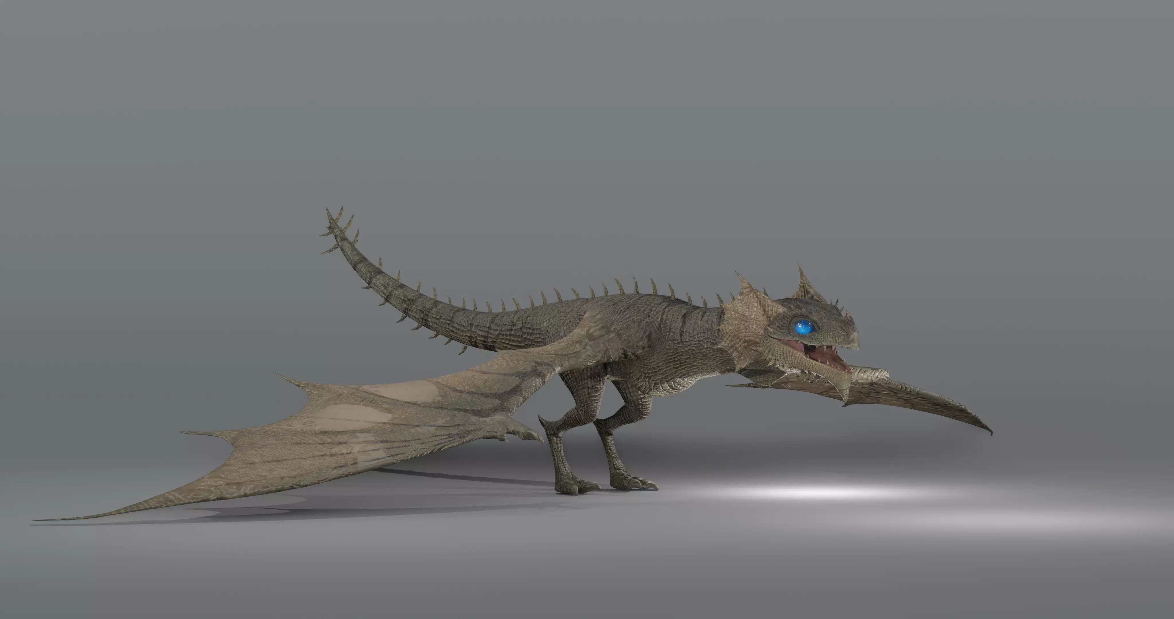 The Wyvern CAYMAN - rigged Low-poly 3D model_0