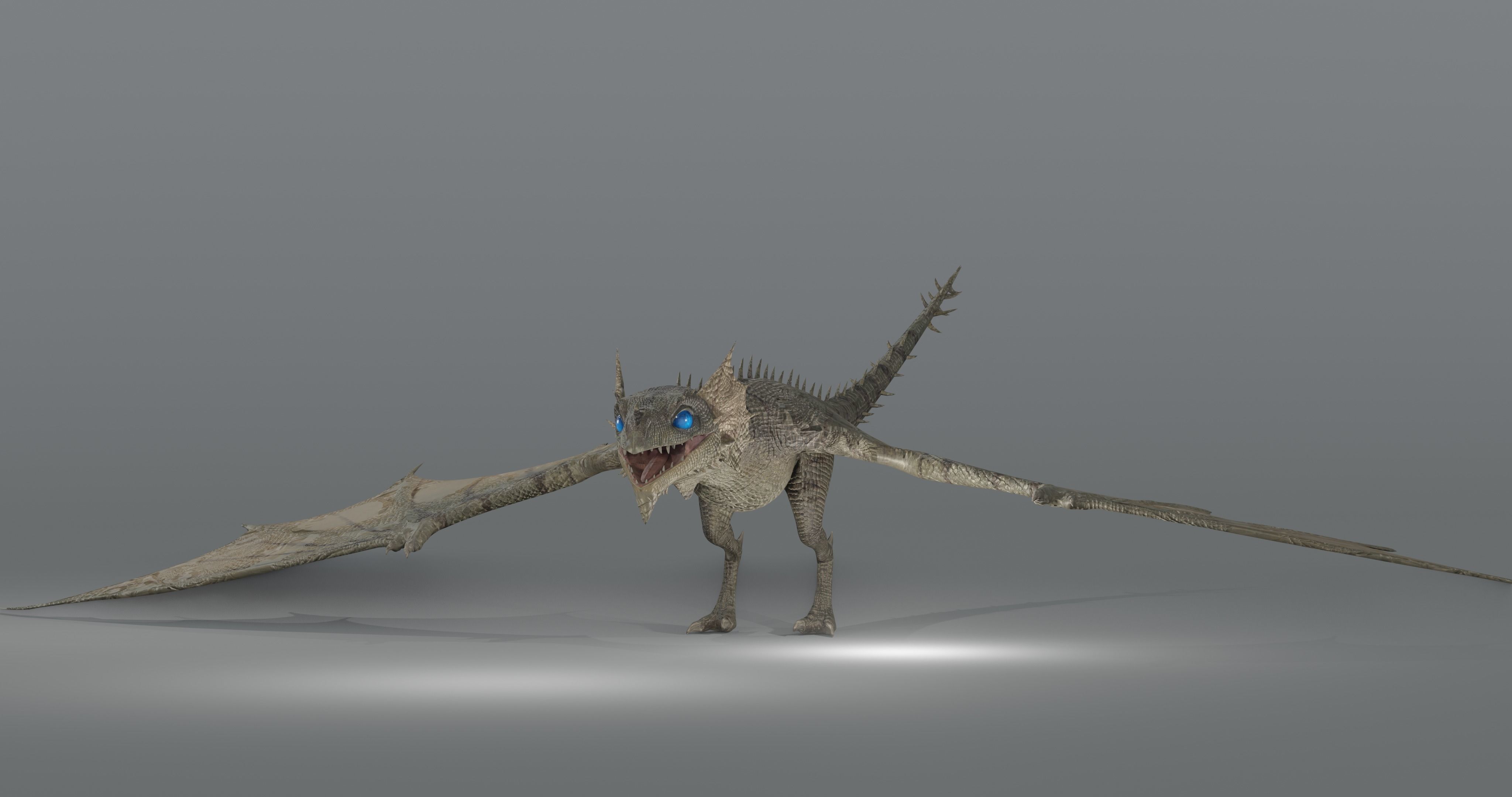 The Wyvern CAYMAN - rigged Low-poly 3D model_11
