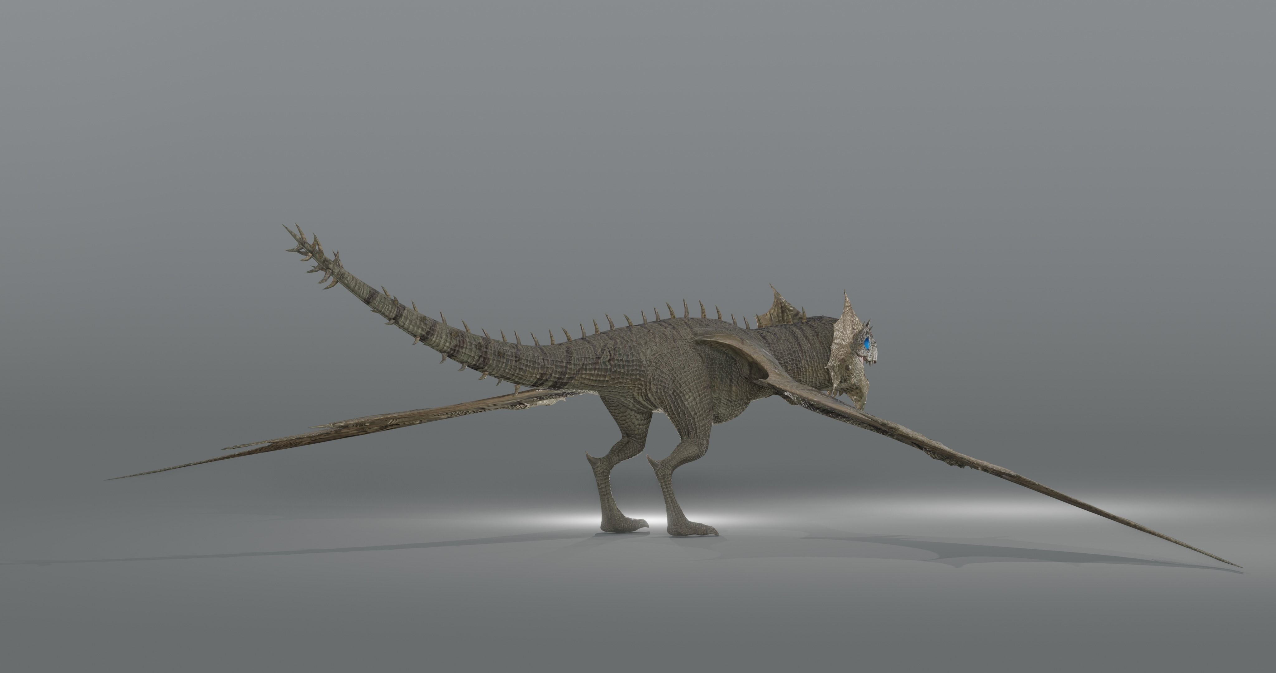 The Wyvern CAYMAN - rigged Low-poly 3D model_5