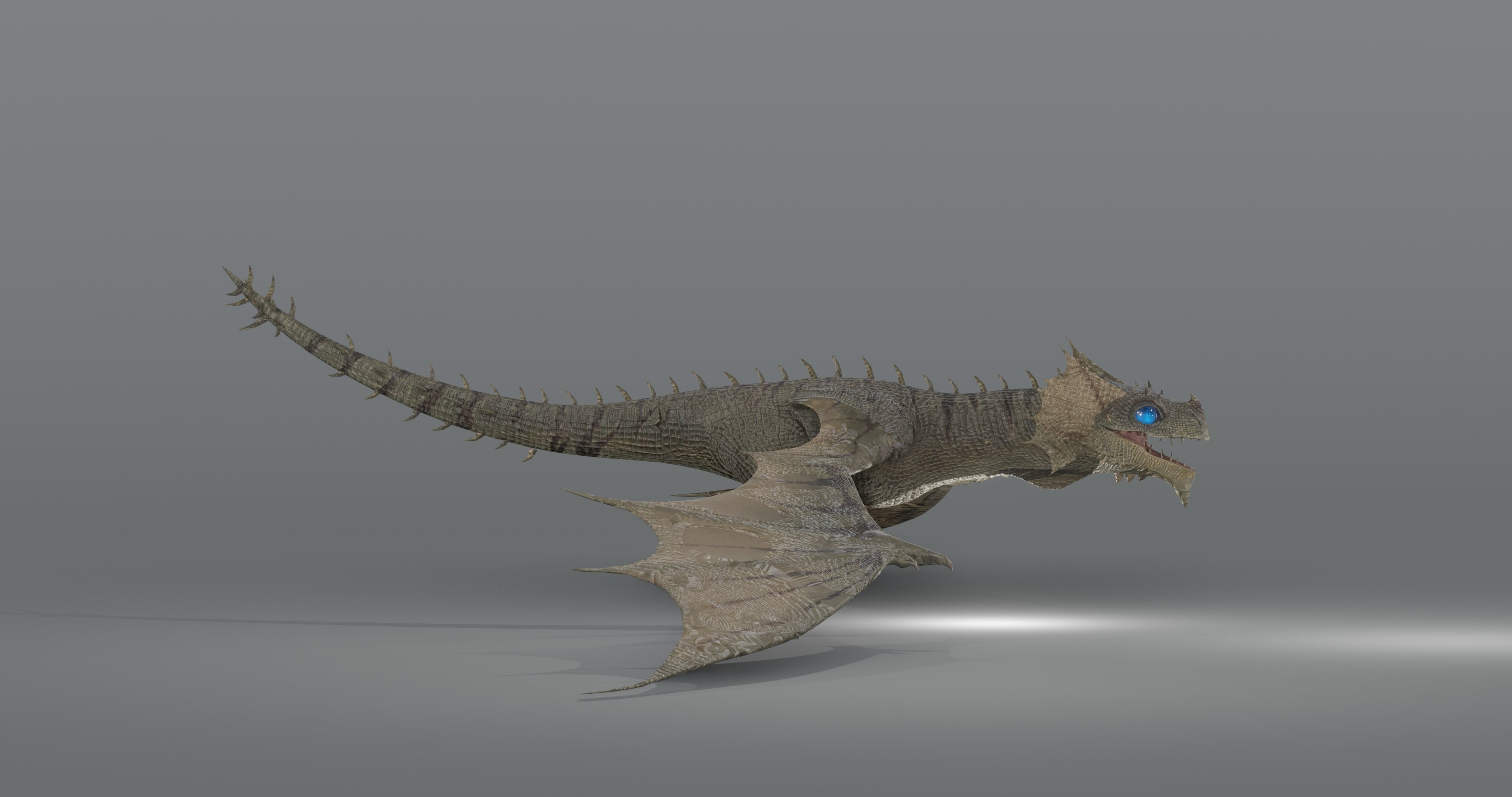 The Wyvern CAYMAN - rigged Low-poly 3D model_3