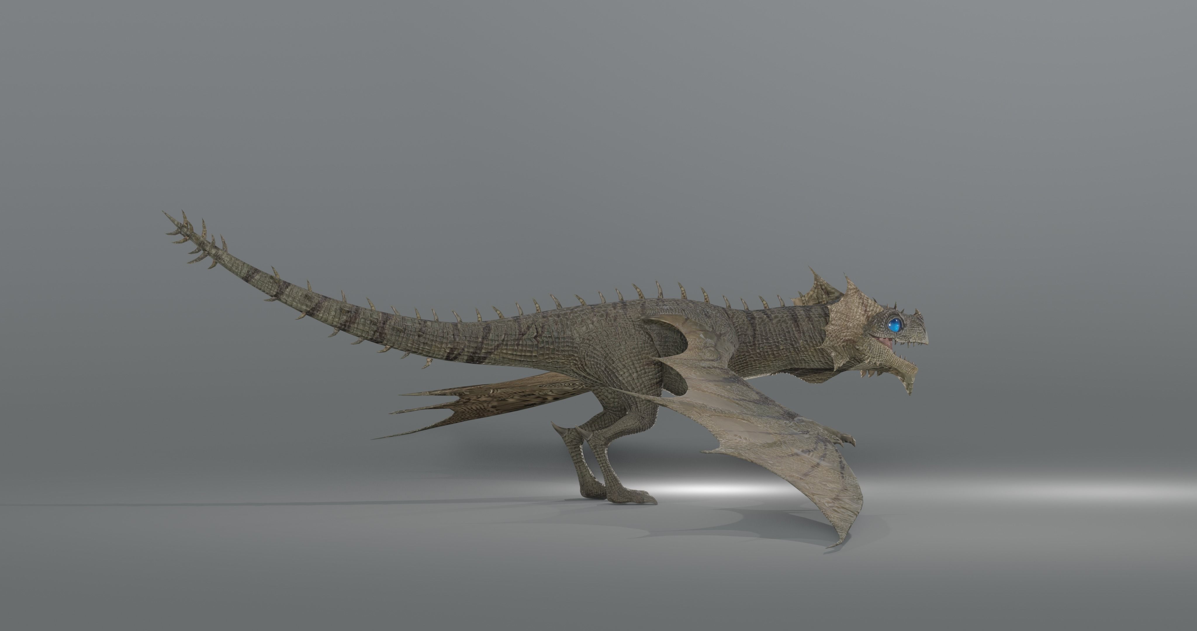 The Wyvern CAYMAN - rigged Low-poly 3D model_4