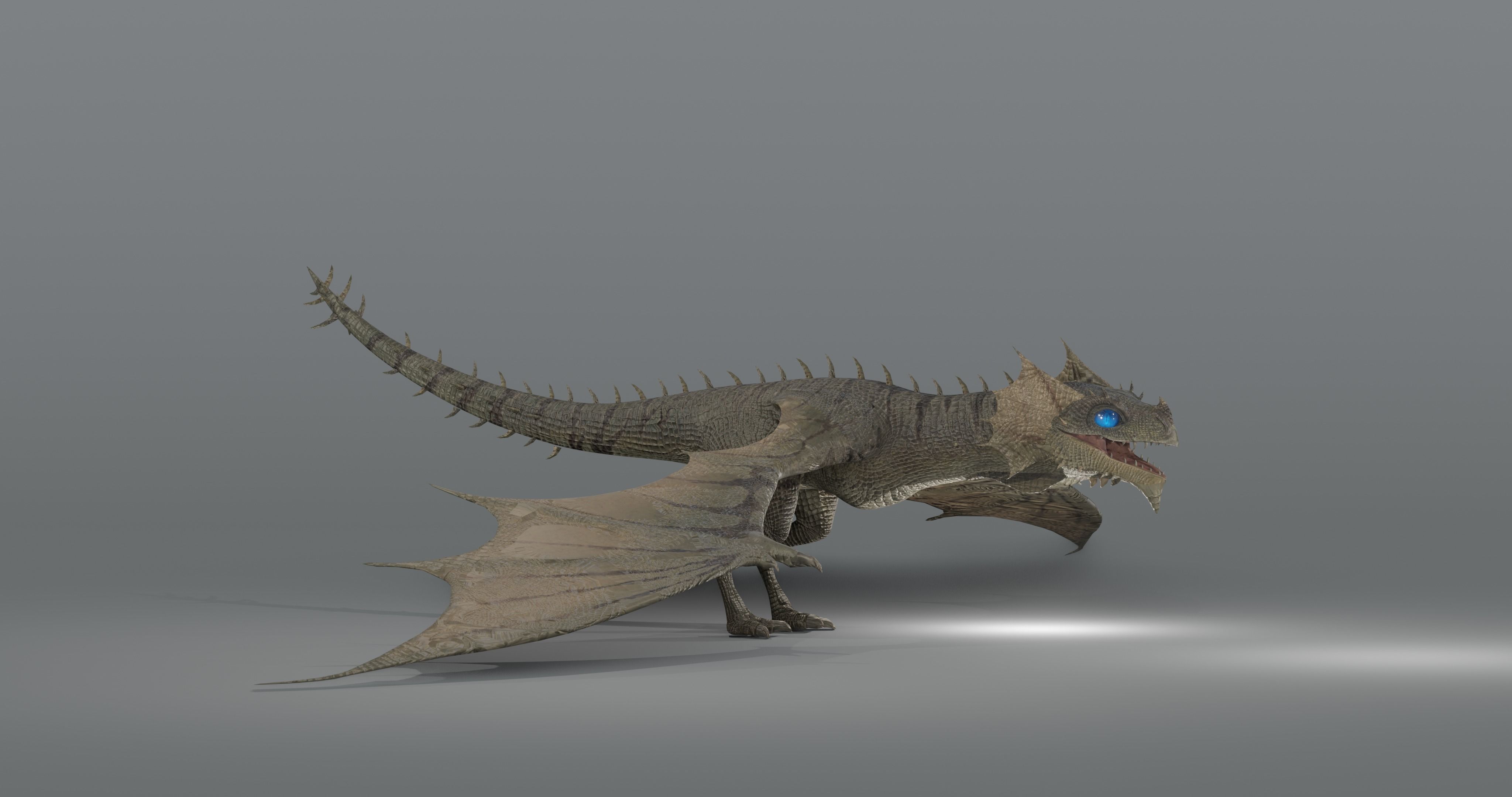 The Wyvern CAYMAN - rigged Low-poly 3D model_2