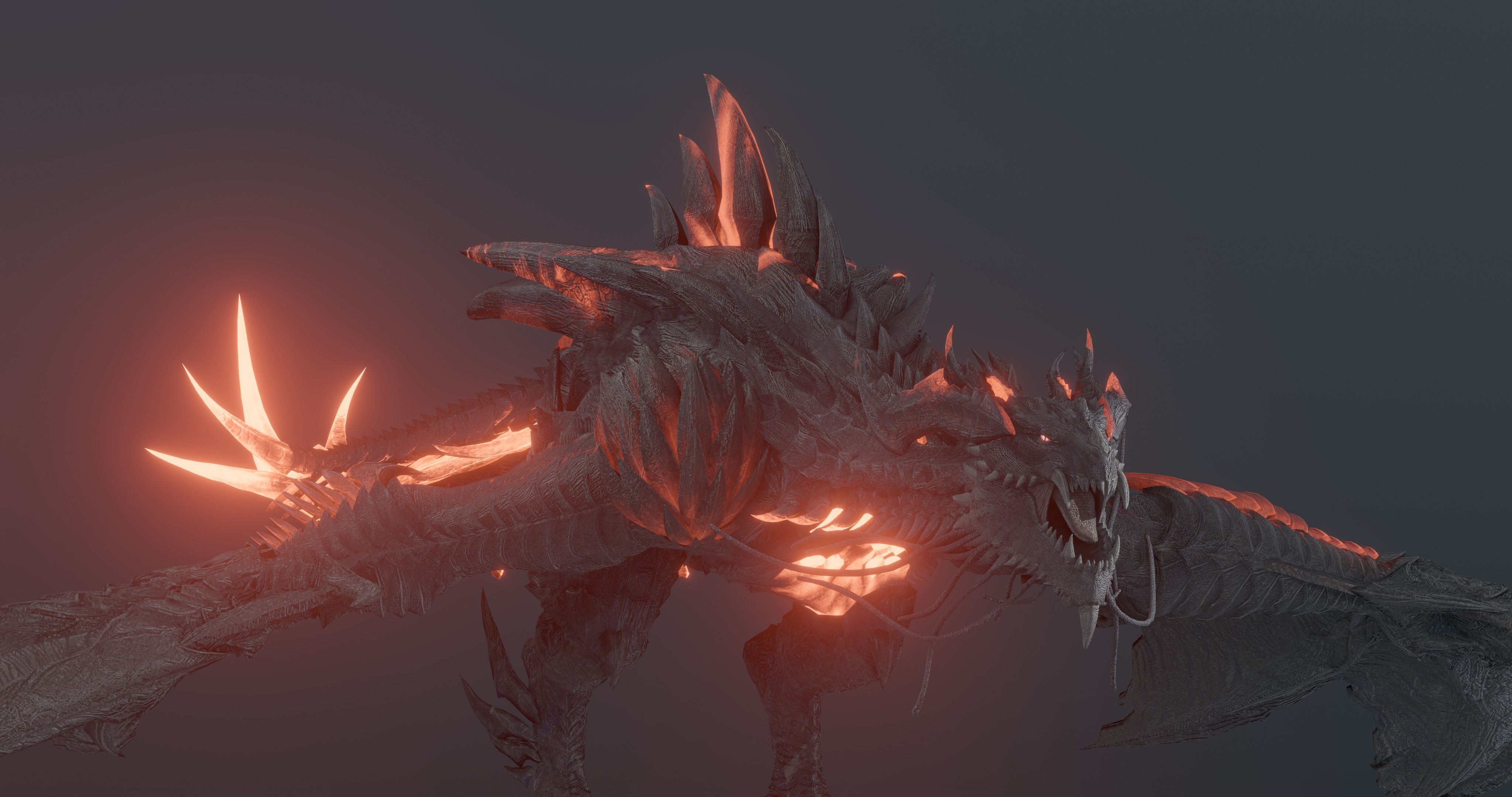 Firestorm Dragon evo gen 2 - rigged Low-poly 3D model_29