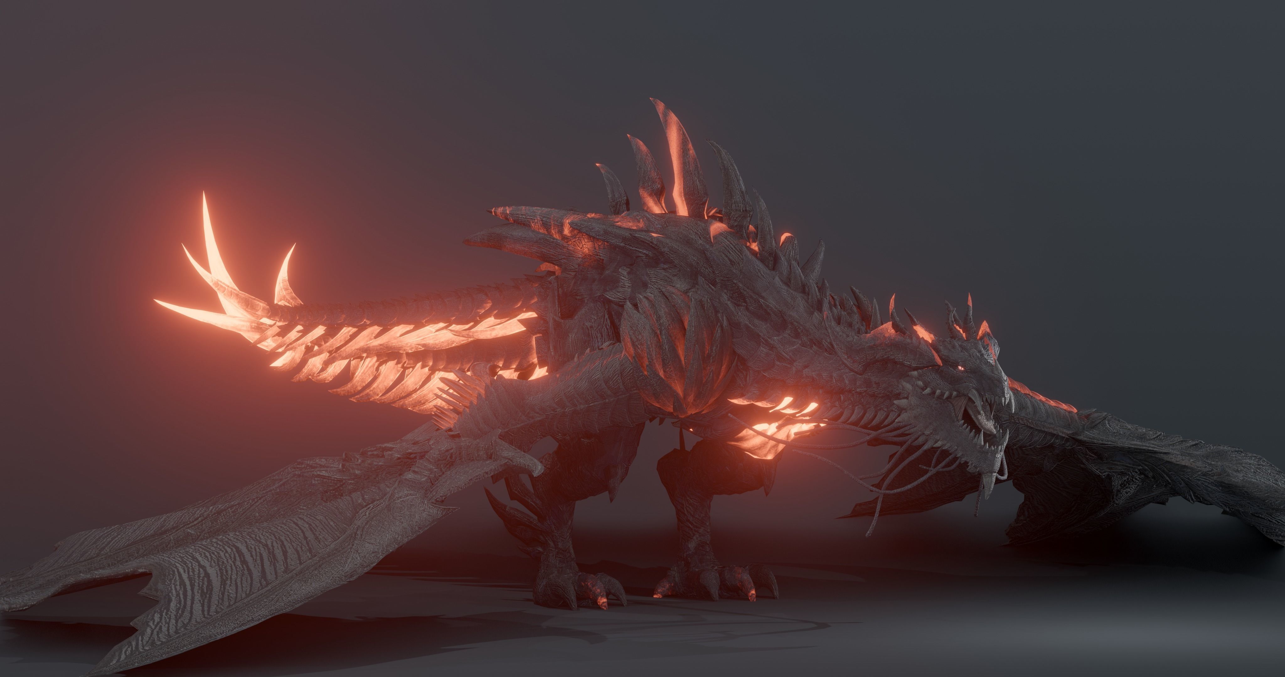 Firestorm Dragon evo gen 2 - rigged Low-poly 3D model_6