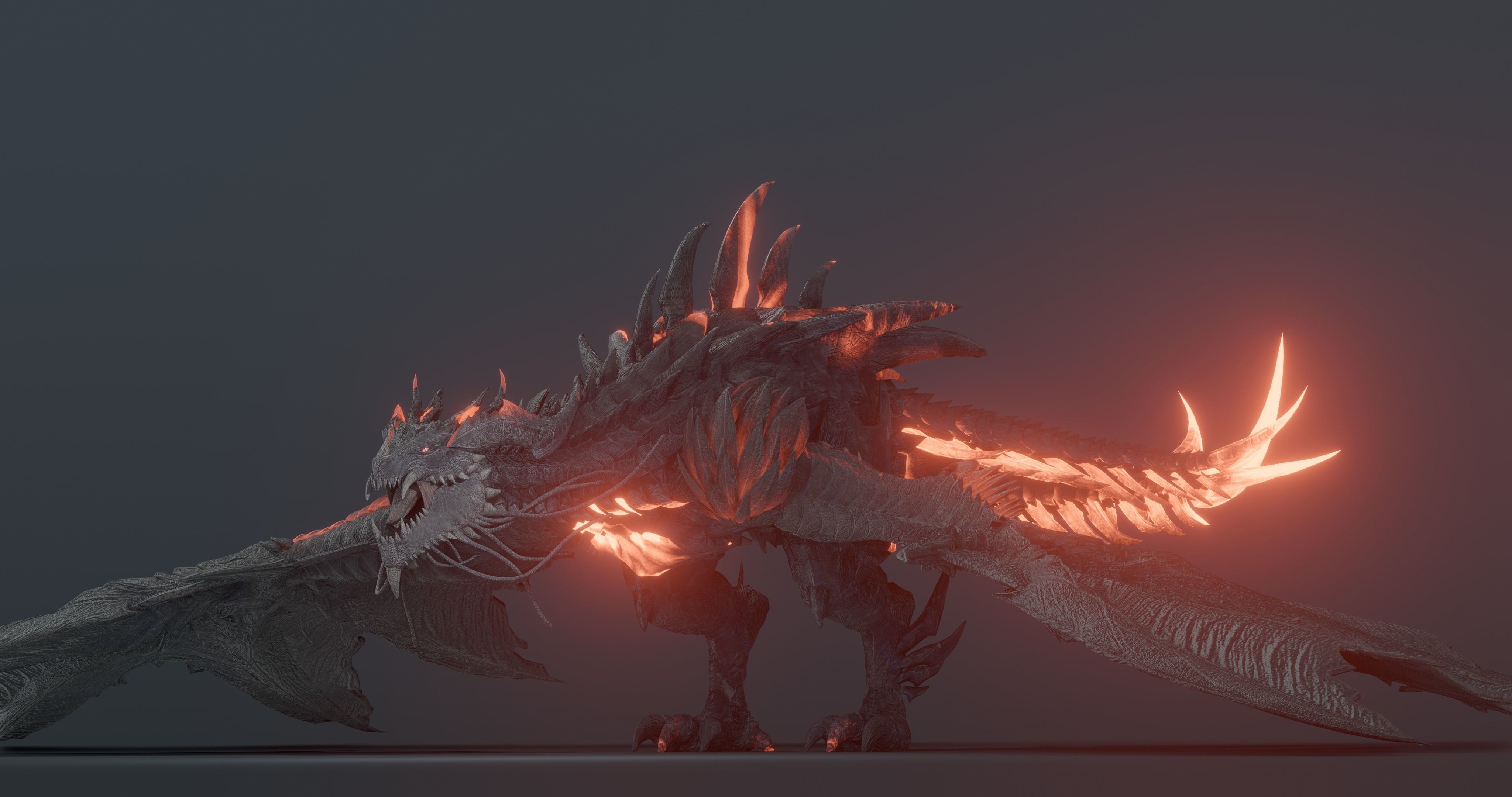 Firestorm Dragon evo gen 2 - rigged Low-poly 3D model_23