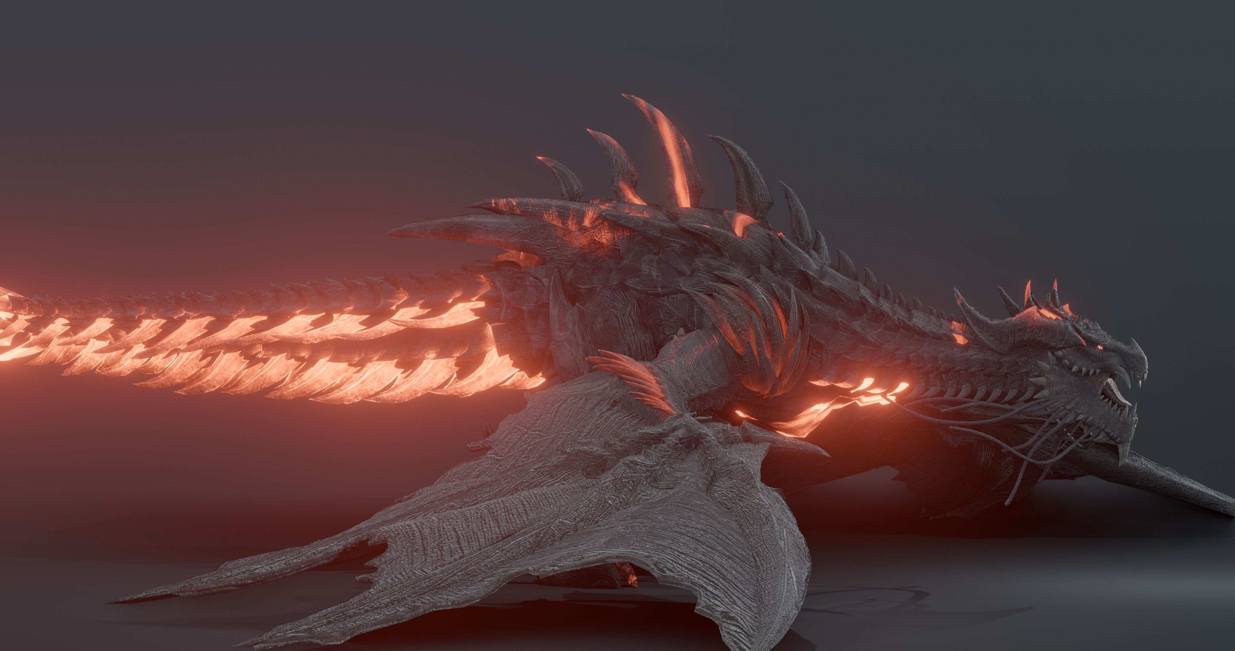 Firestorm Dragon evo gen 2 - rigged Low-poly 3D model_8