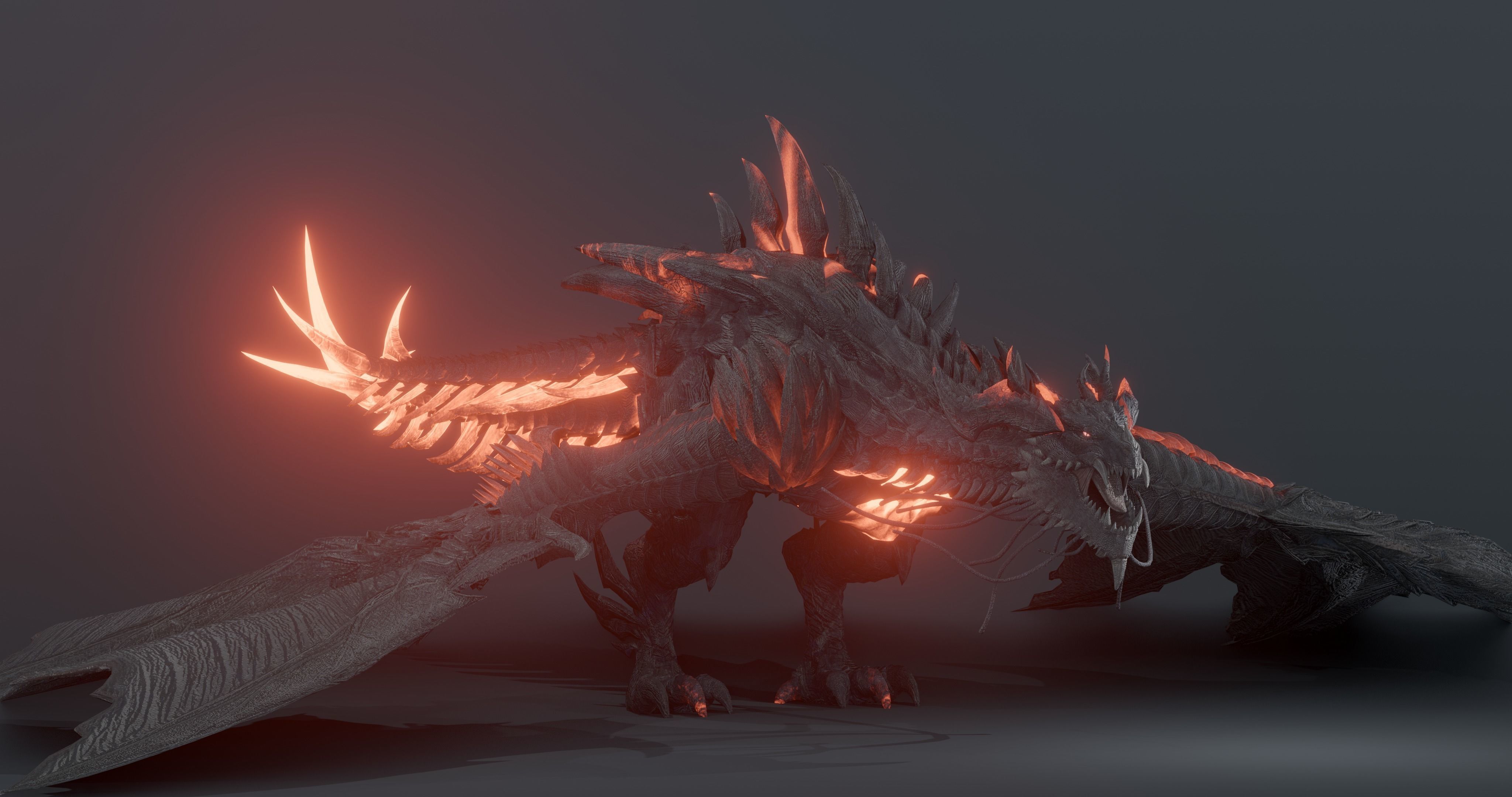 Firestorm Dragon evo gen 2 - rigged Low-poly 3D model_5
